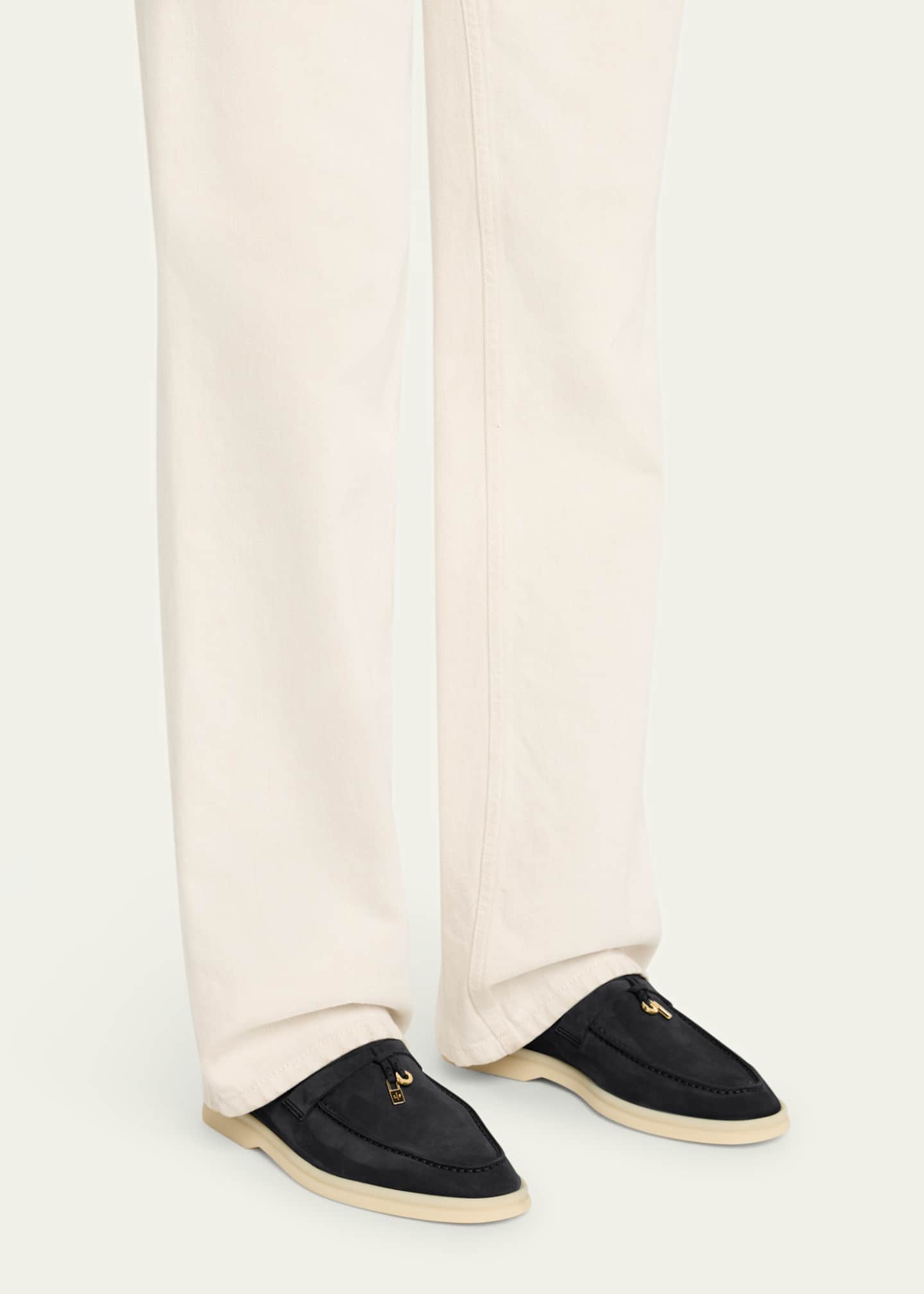 Loro Piana Summer Charms Walk Suede Loafers Image 2 of 6