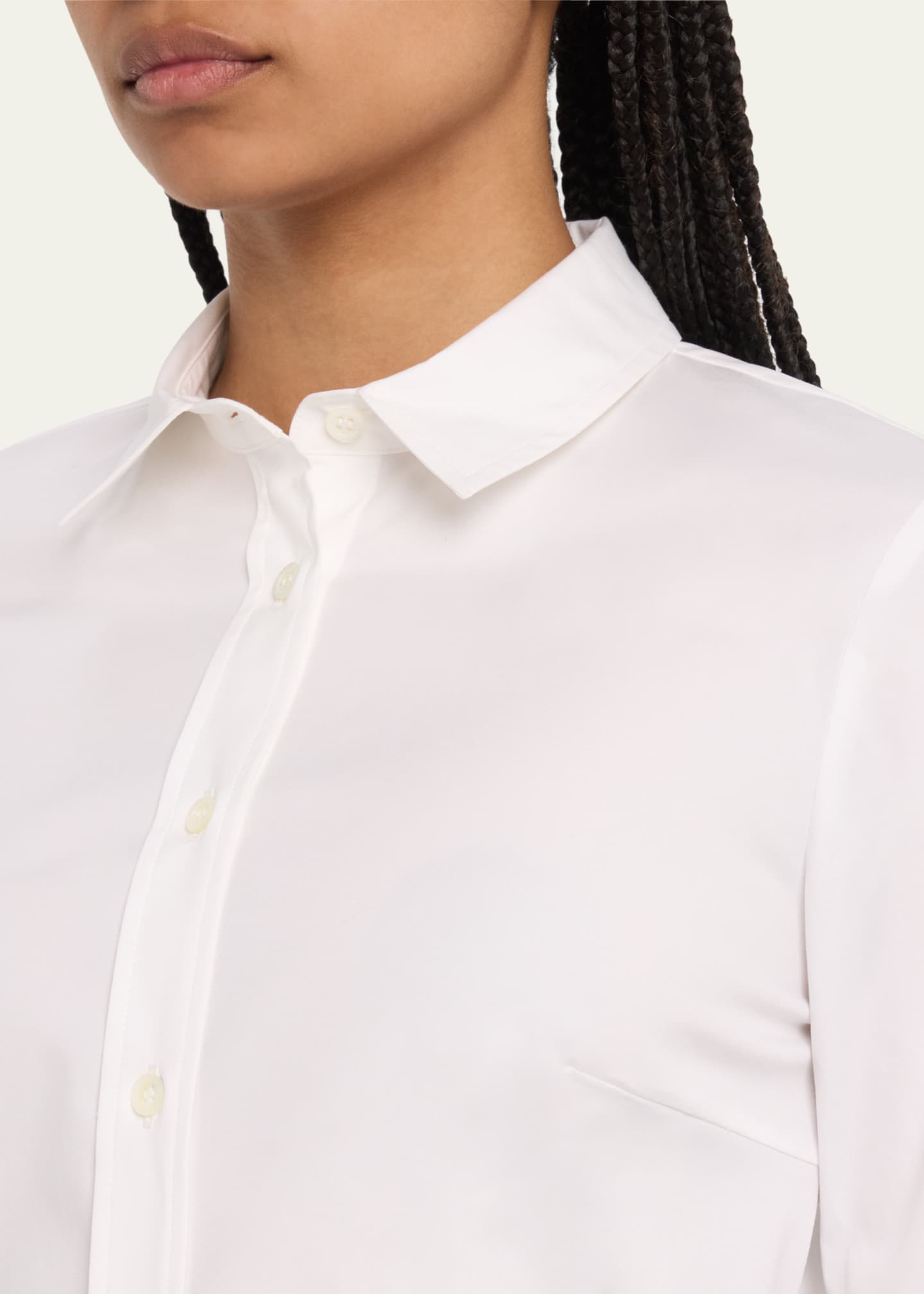 Carolina Herrera Classic Cotton Button-Front Shirt Image 5 of 5