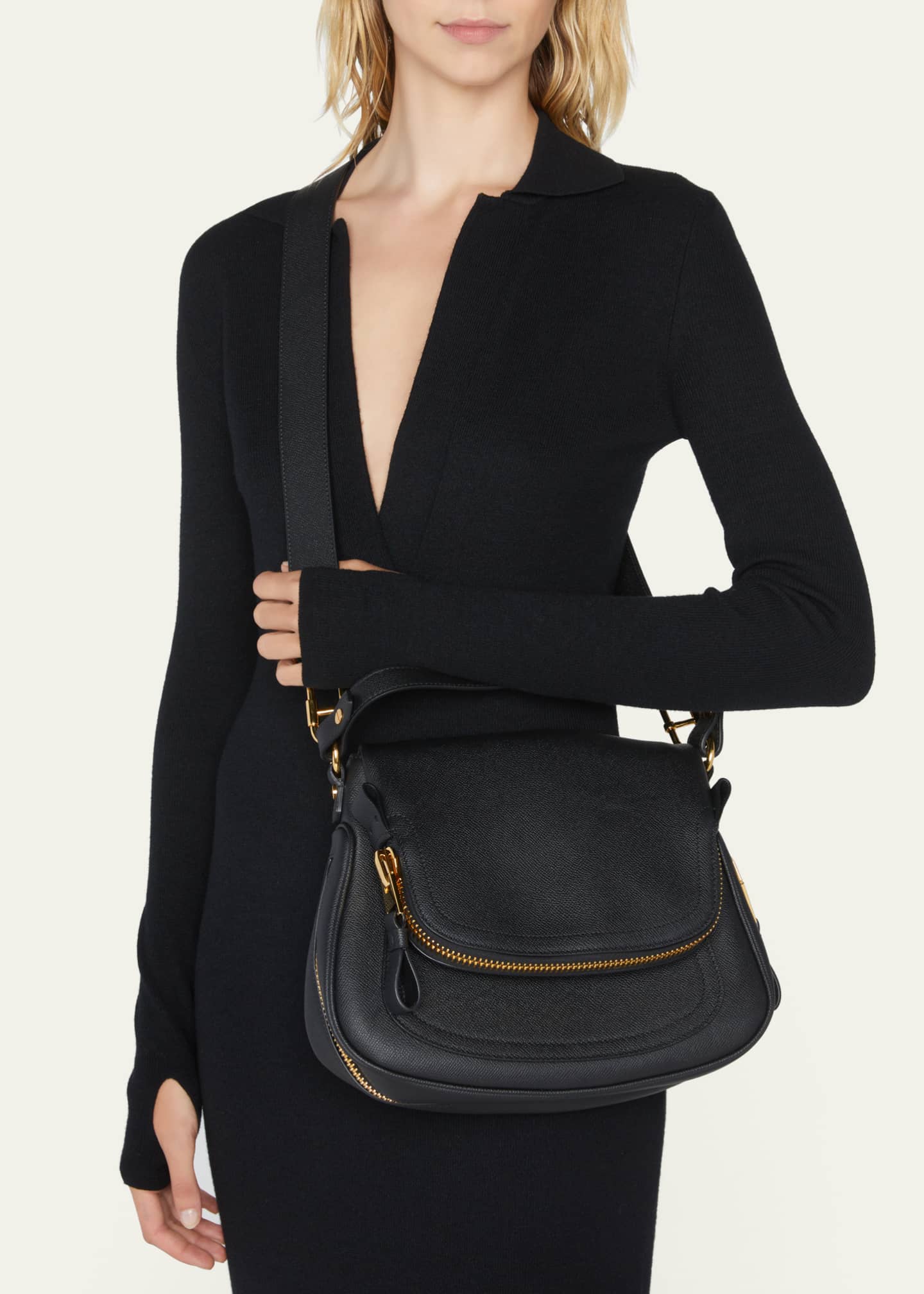 Buy Tom Ford Jennifer Shoulder Bag NM Leather Medium Black 2861104