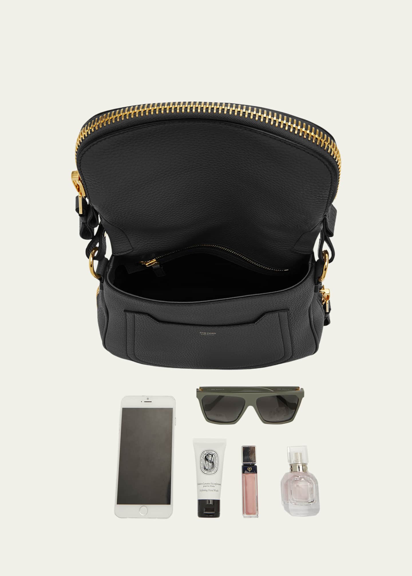 TOM FORD Jennifer Medium Double Strap Bag in Grained Leather Image 7 of 7