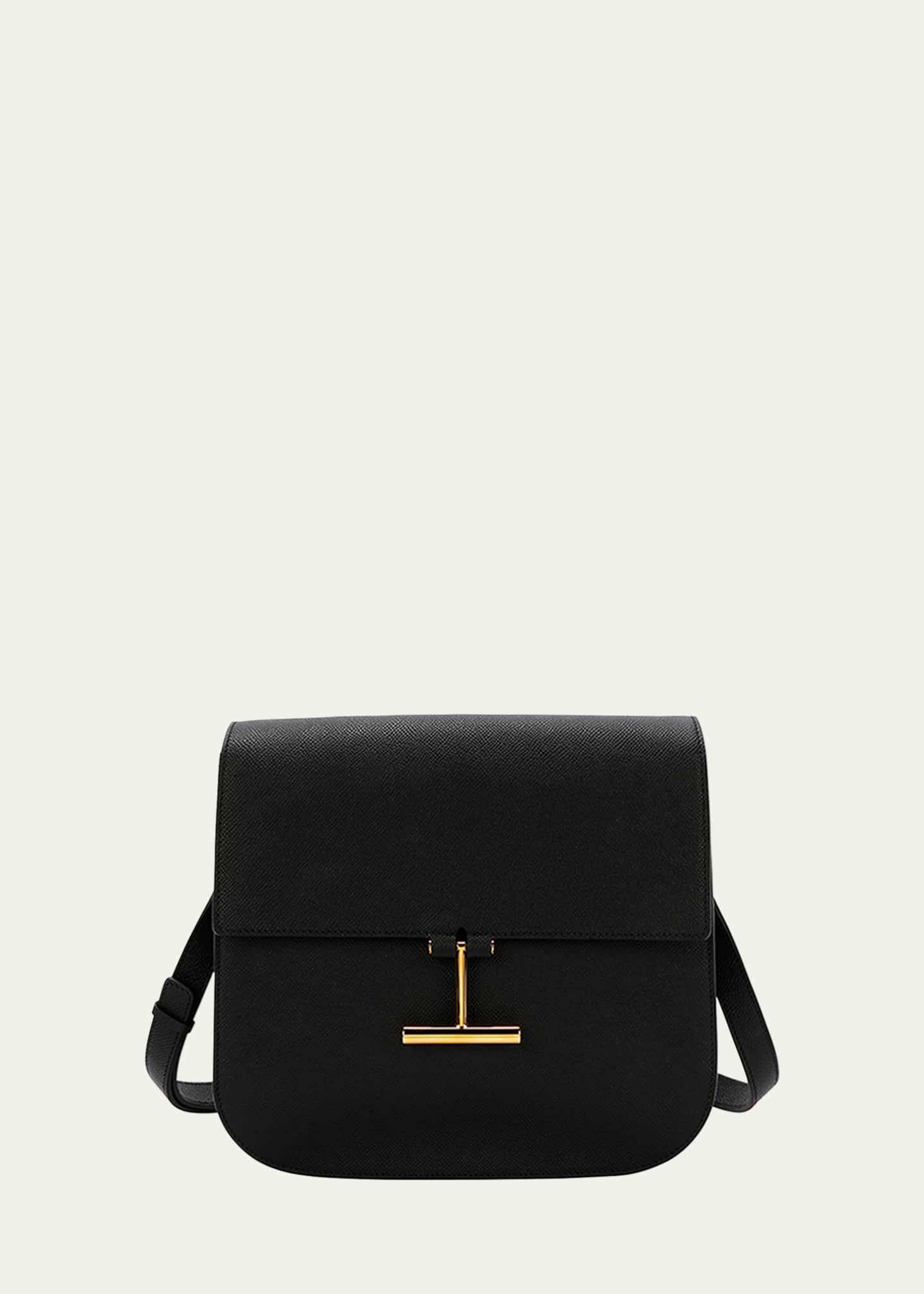TOM FORD Tara Mini Crossbody in Grained Leather with Leather Strap Image 1 of 6