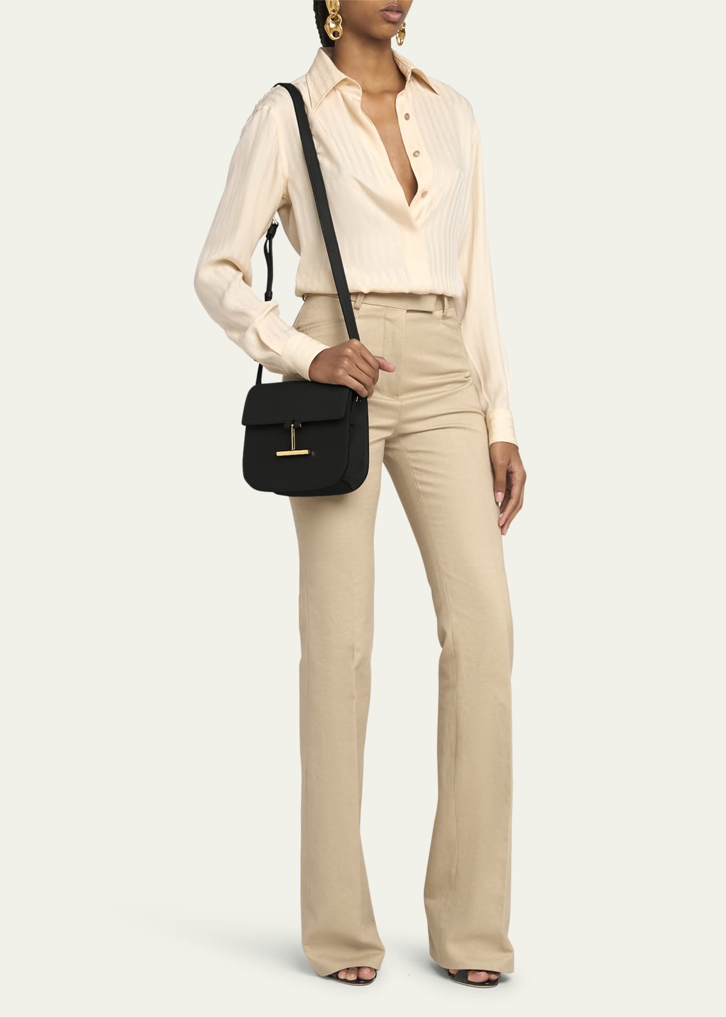 TOM FORD Tara Mini Crossbody in Grained Leather with Leather Strap Image 5 of 6