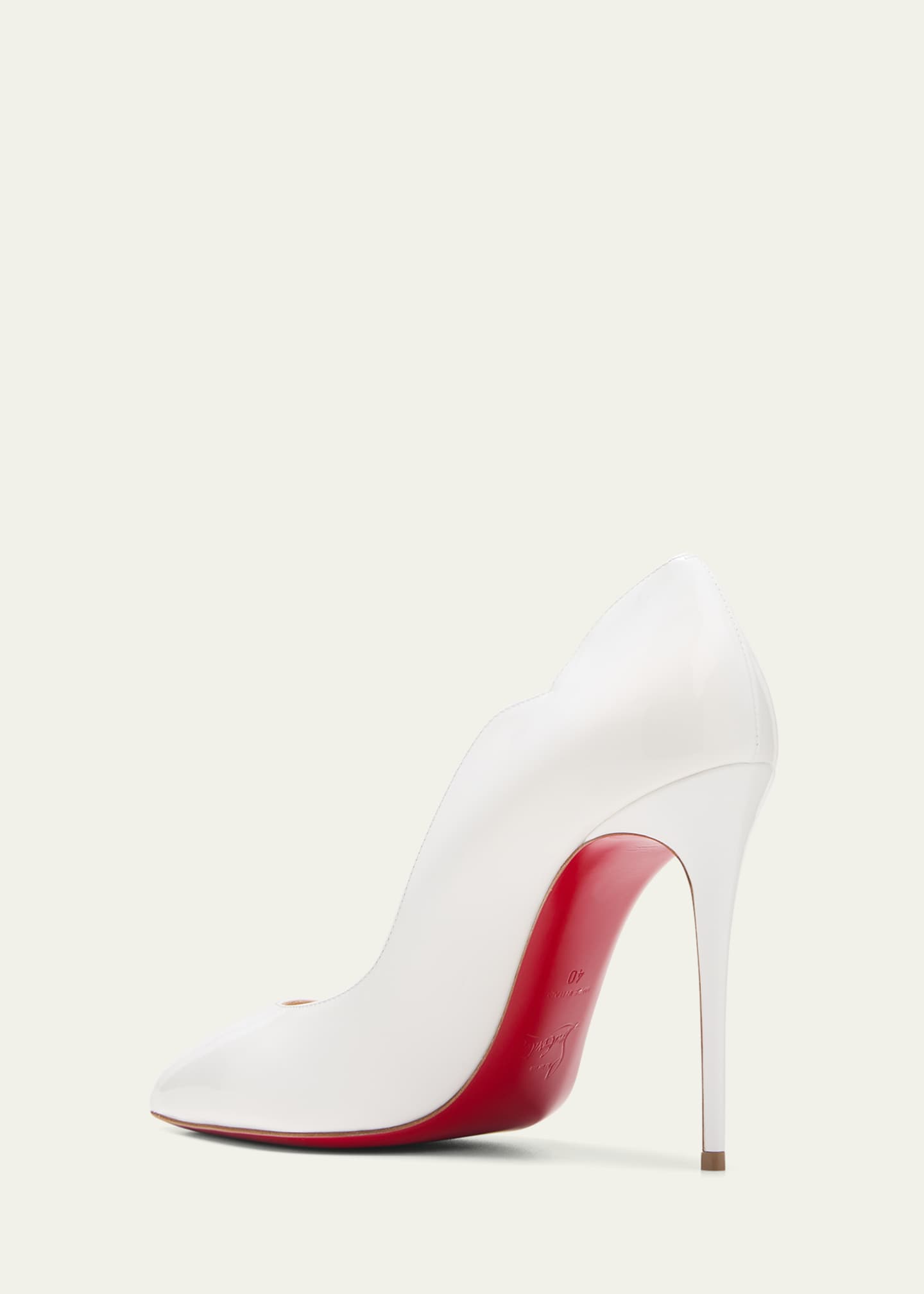 Christian Louboutin Hot Chick 100 Patent Red Sole High-Heel Pumps Image 4 of 5