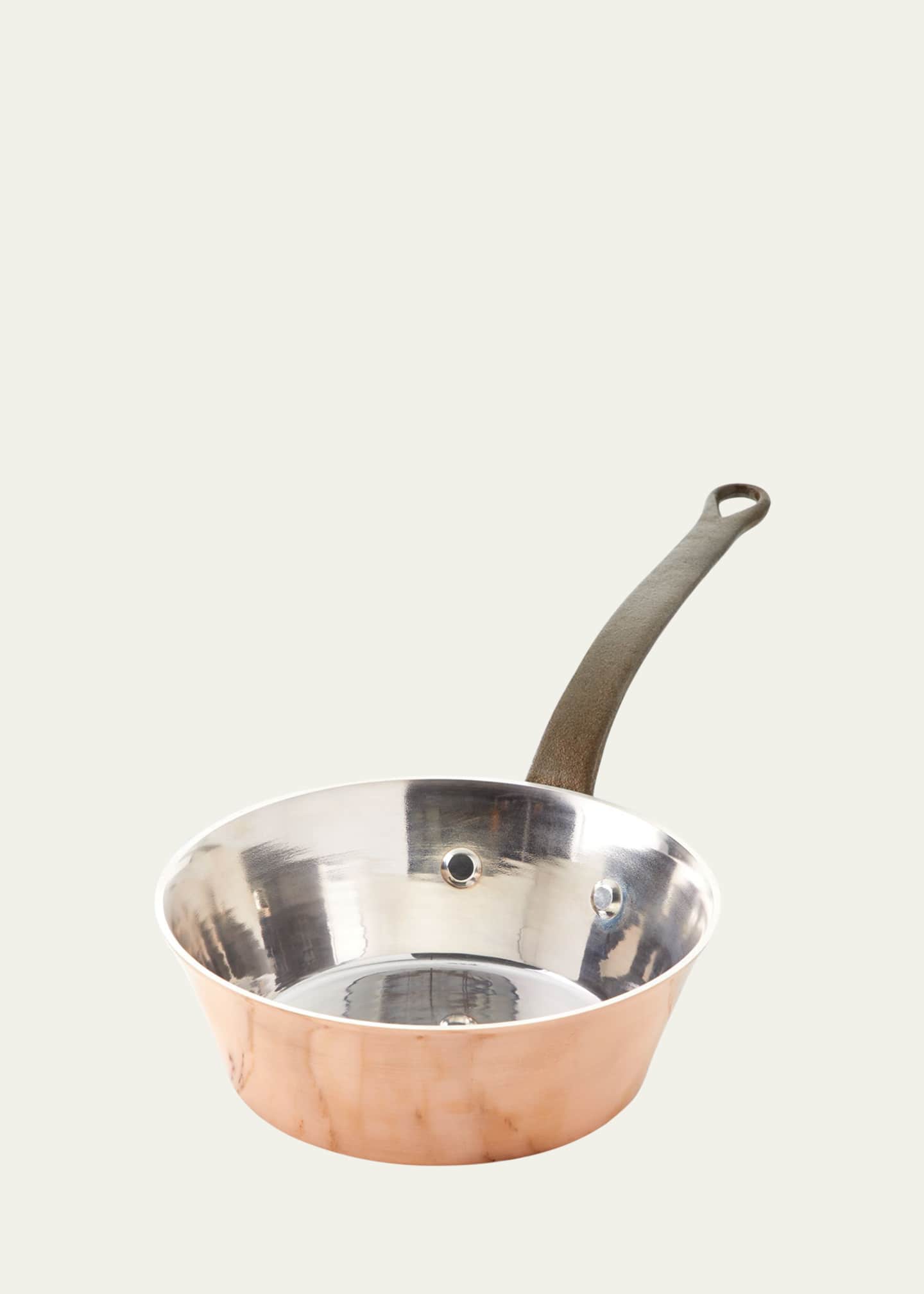 Duparquet Copper Cookware Solid Copper Silver-Lined Splayed Sauce Pan - 8.5"/2.5qt