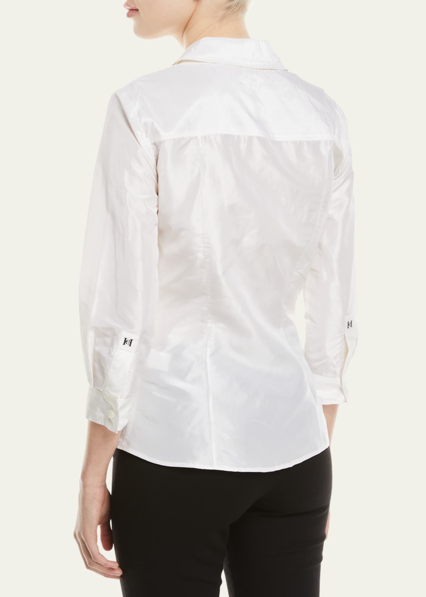 Carolina Herrera Taffeta Button-Front Shirt Image 3 of 5