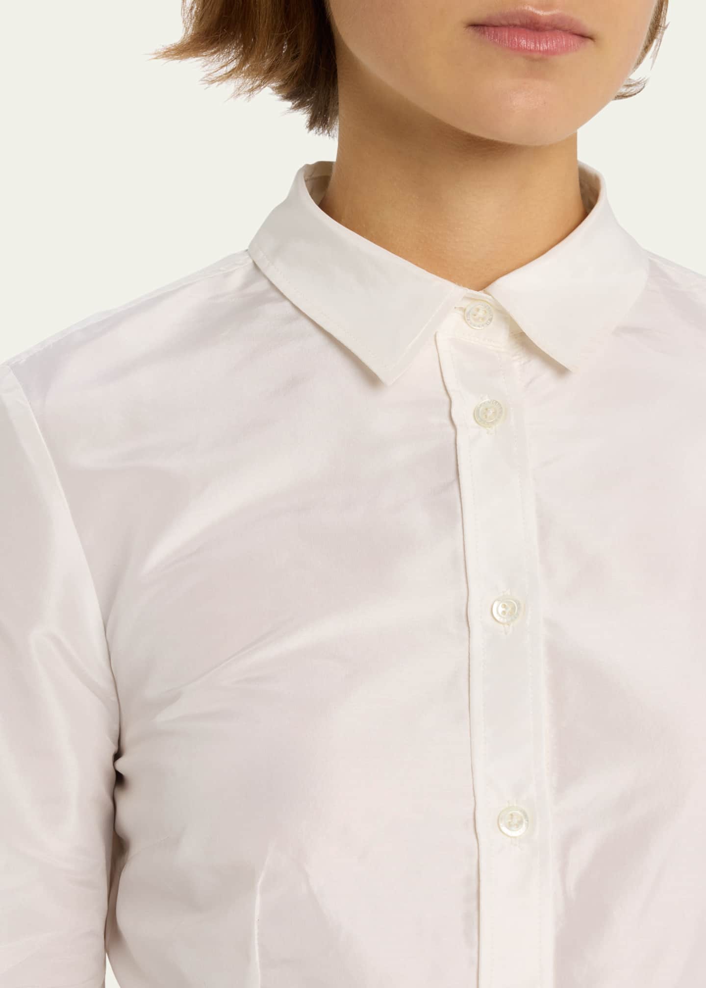 Carolina Herrera Taffeta Button-Front Shirt Image 5 of 5