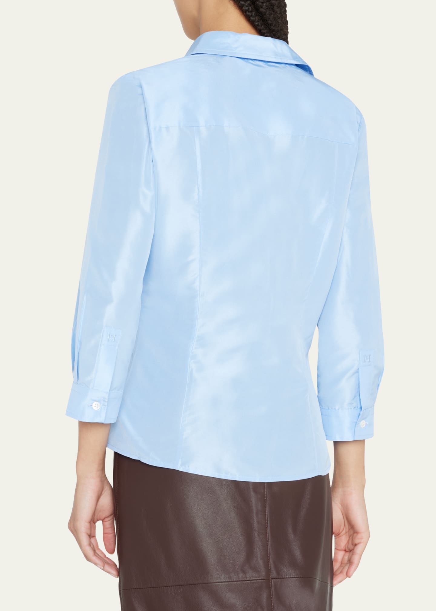 Carolina Herrera Taffeta Button-Front Shirt - Bergdorf Goodman