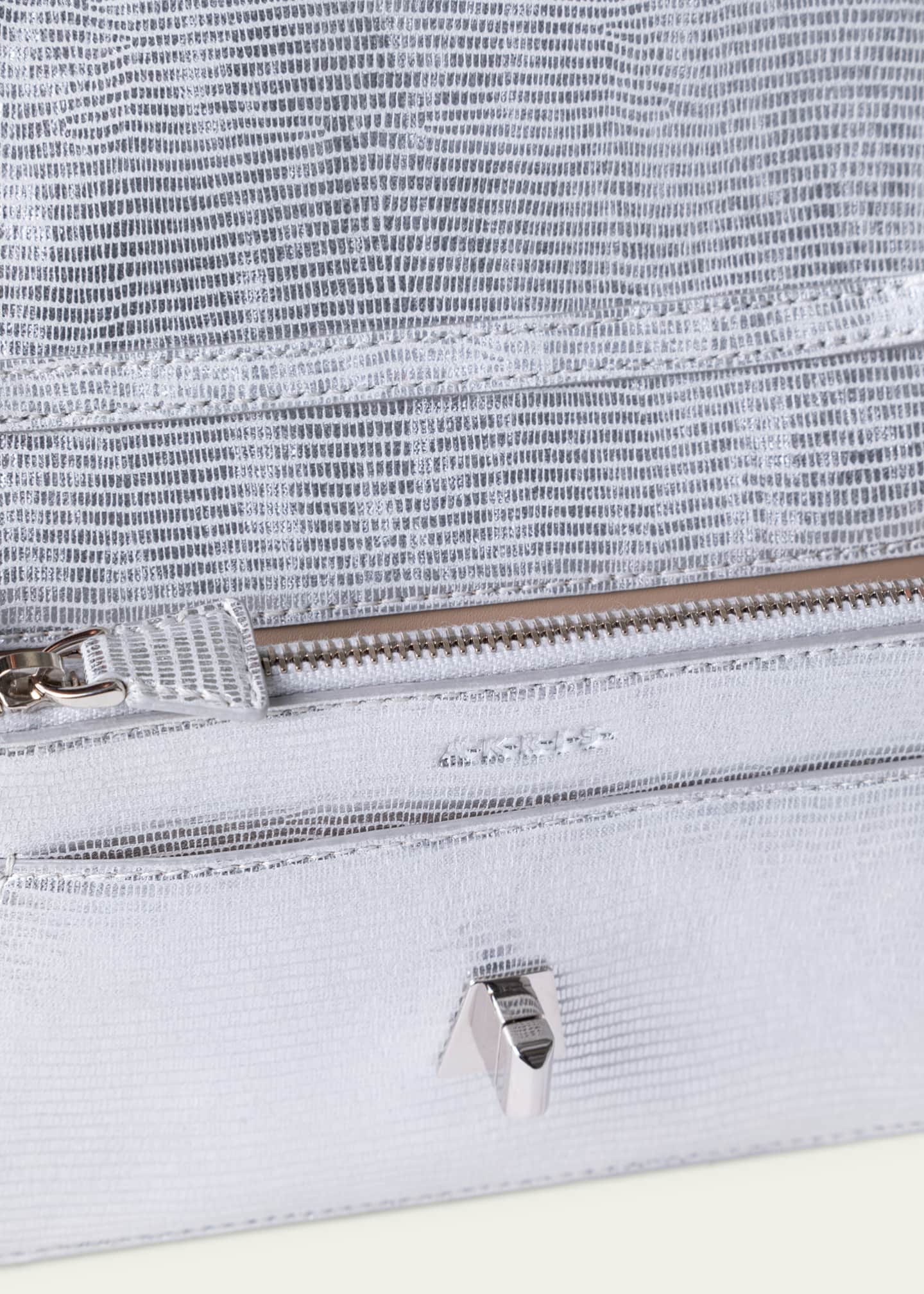 Akris Anouk Lizard-Print Clutch Bag w/ Chain Image 4 of 5