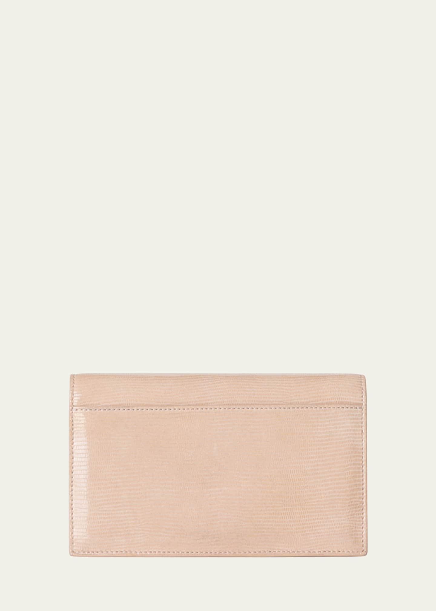 Akris Anouk Lizard-Print Clutch Bag w/ Chain Image 3 of 5