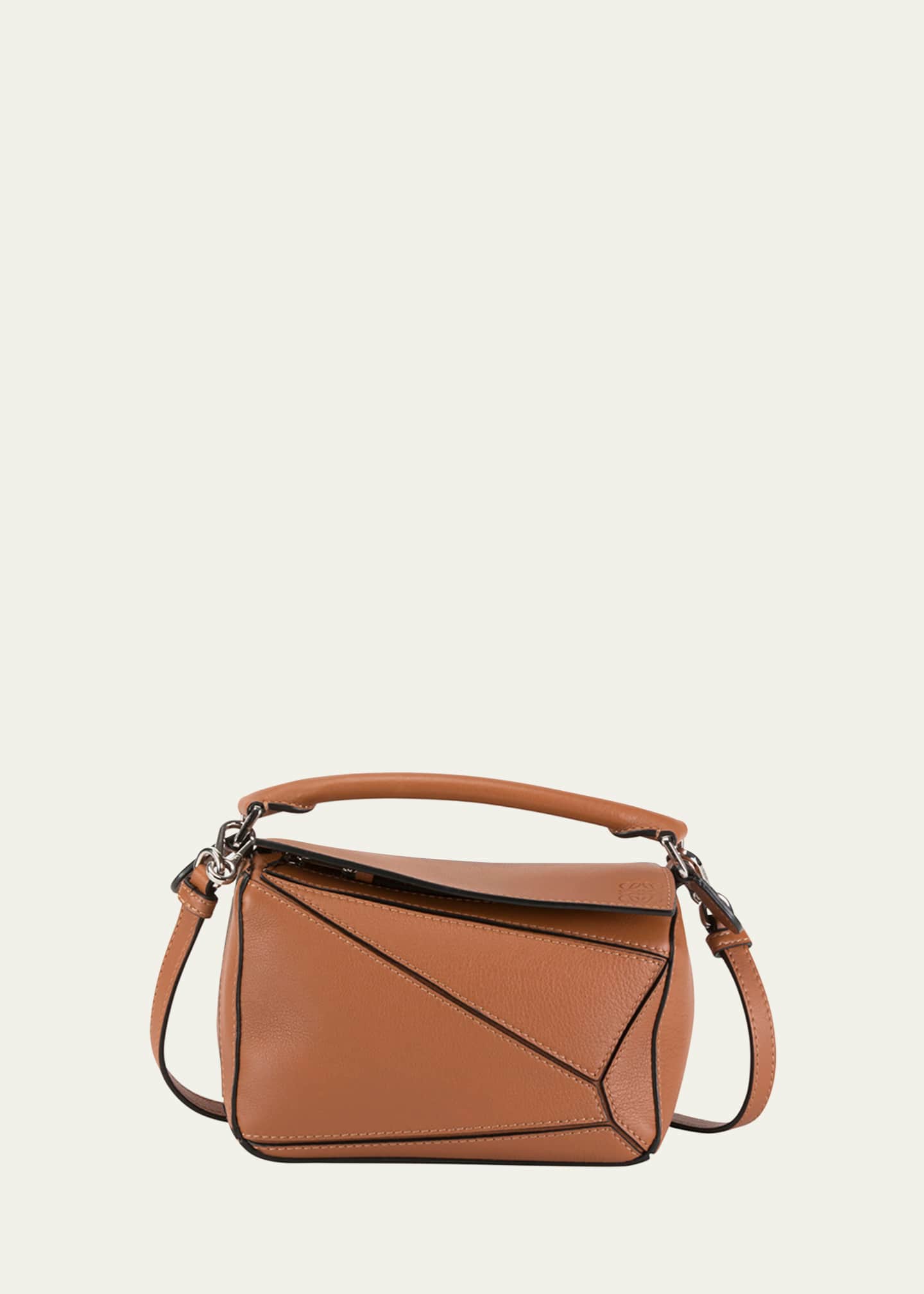 LOEWE Puzzle Bag ミニ タン Loewe Puzzle Mini Top-Handle Bag in Leather - Bergdorf Goodman