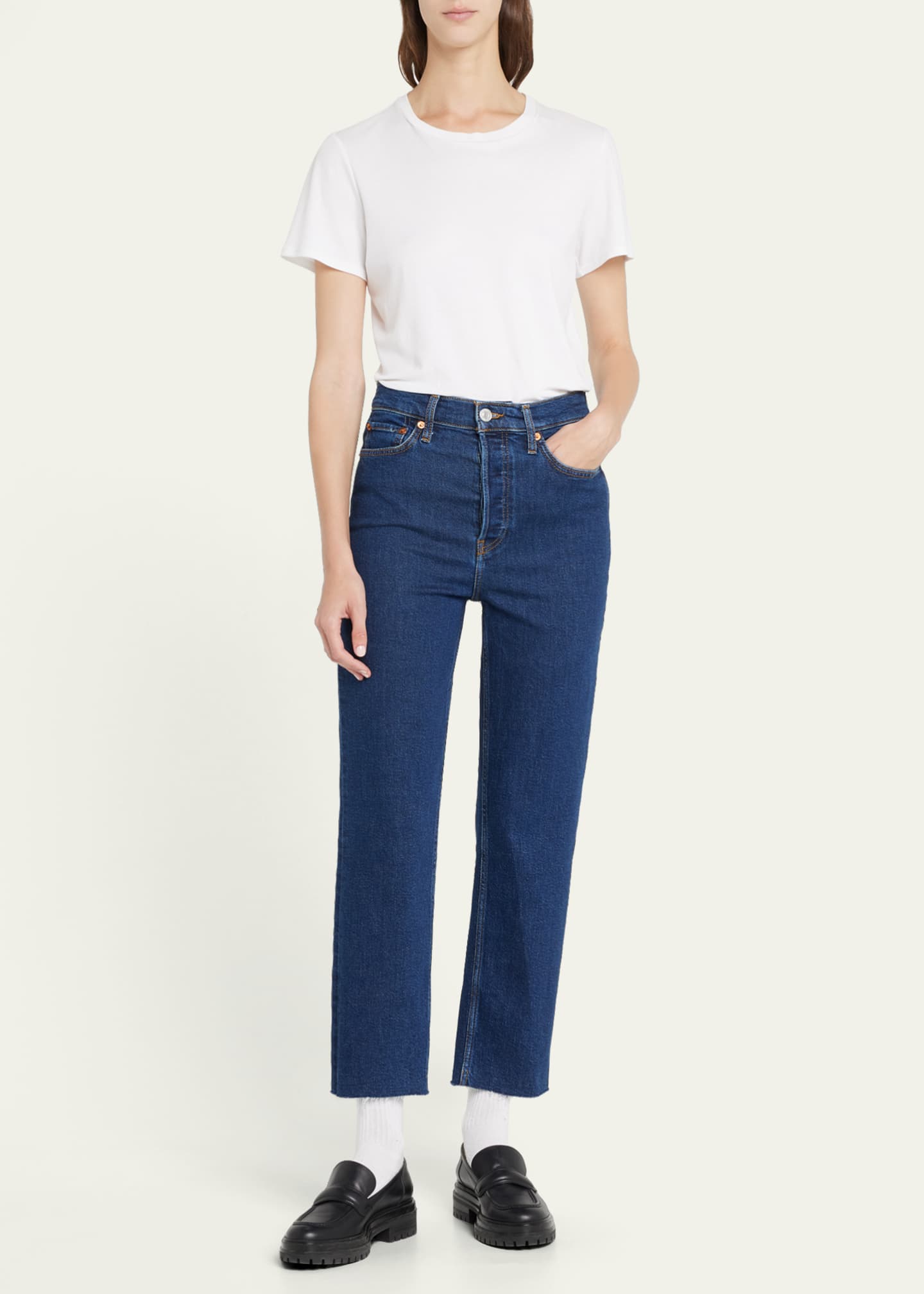 Jeans with raw edge store