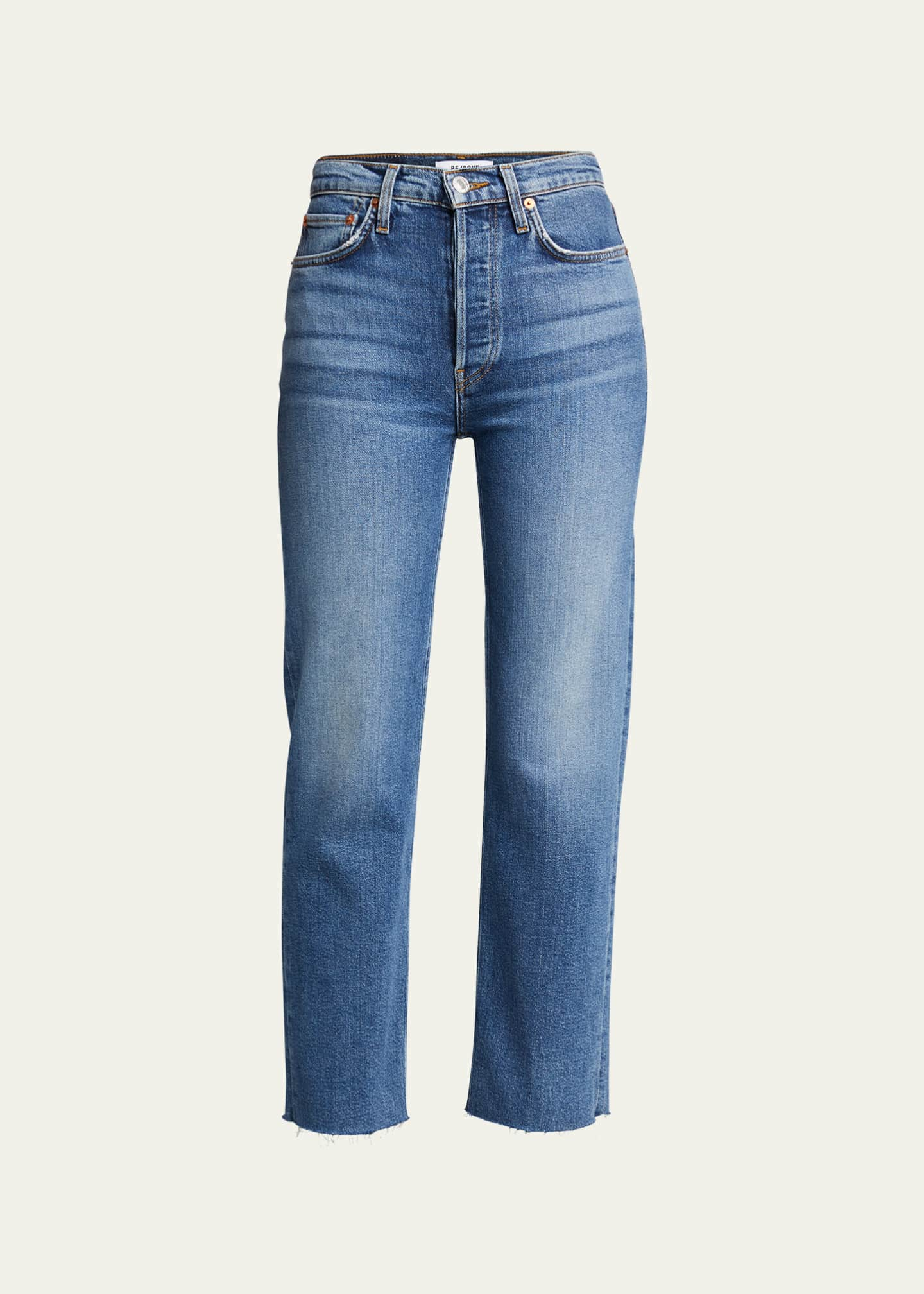 RE/DONE Stovepipe Raw Hem Jeans - Farfetch