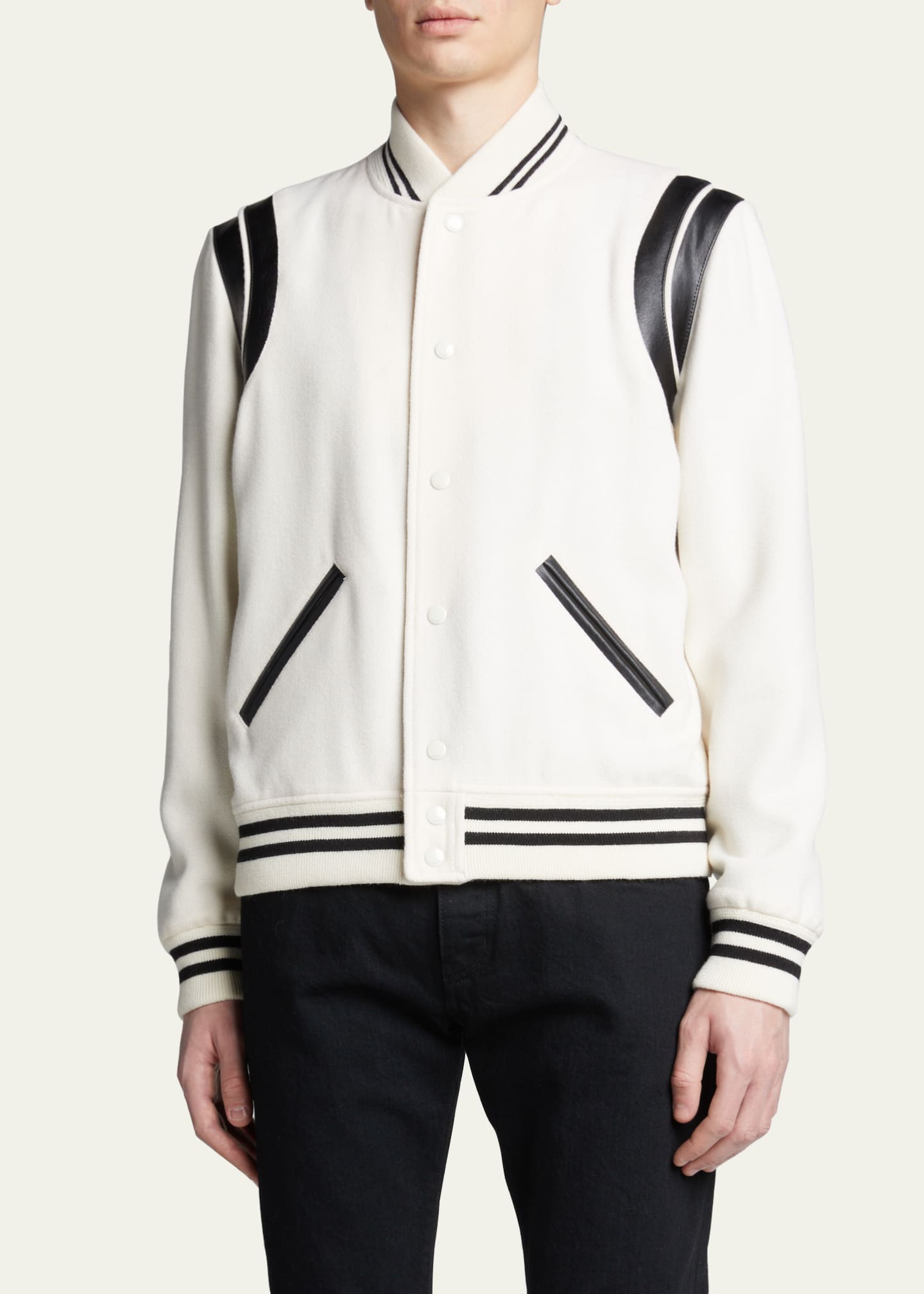 Saint Laurent Men's Varsity Jacket - Bergdorf Goodman