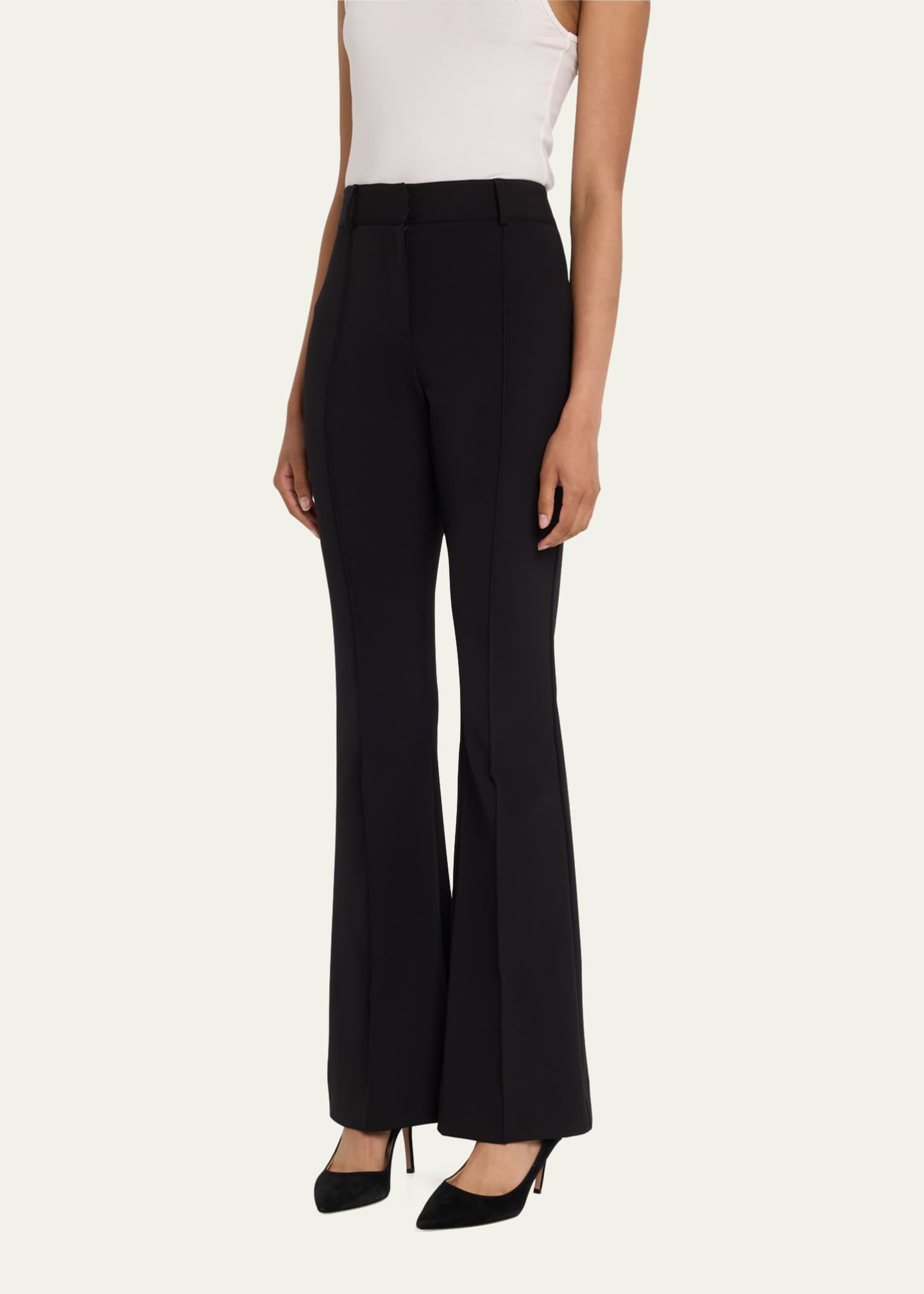 Veronica Beard Hibiscus Pintuck Boot-Cut Pants - Bergdorf Goodman