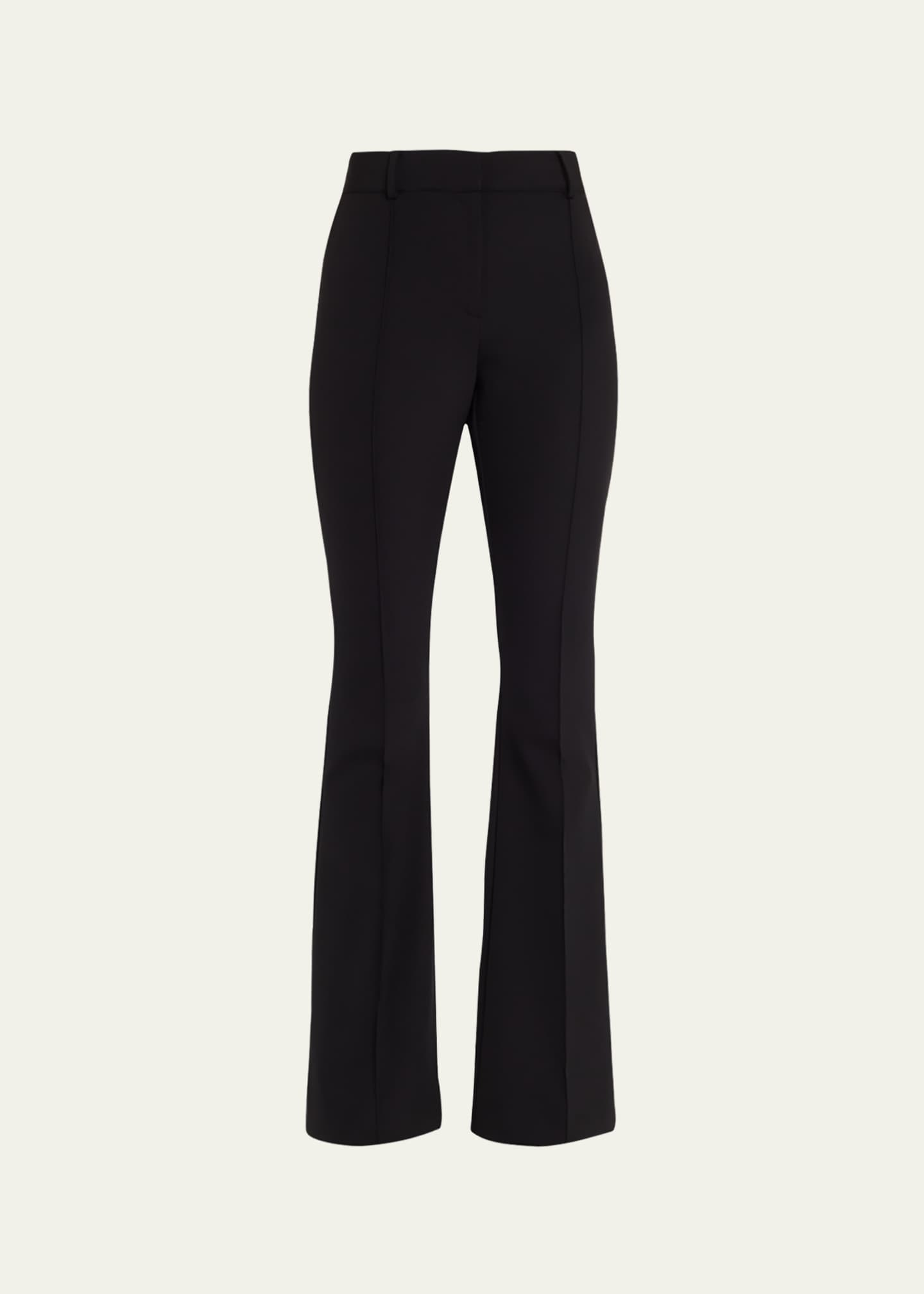 Veronica Beard Hibiscus Pintuck Boot-Cut Pants - Bergdorf