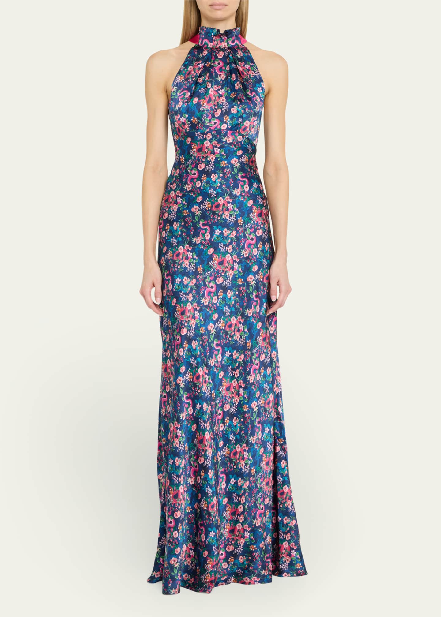 Saloni Michelle High-Neck Gown Image 2 of 5