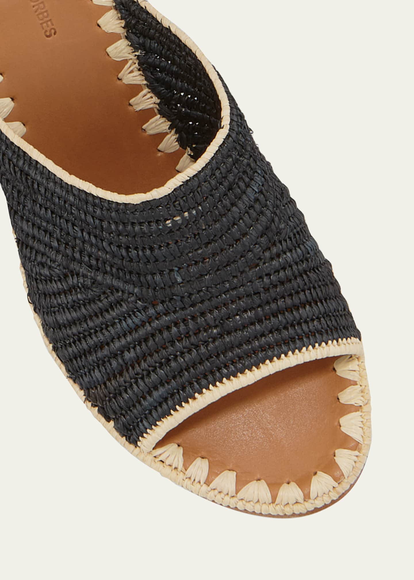 Carrie Forbes Rama Woven Raffia Slide Sandals - Bergdorf Goodman