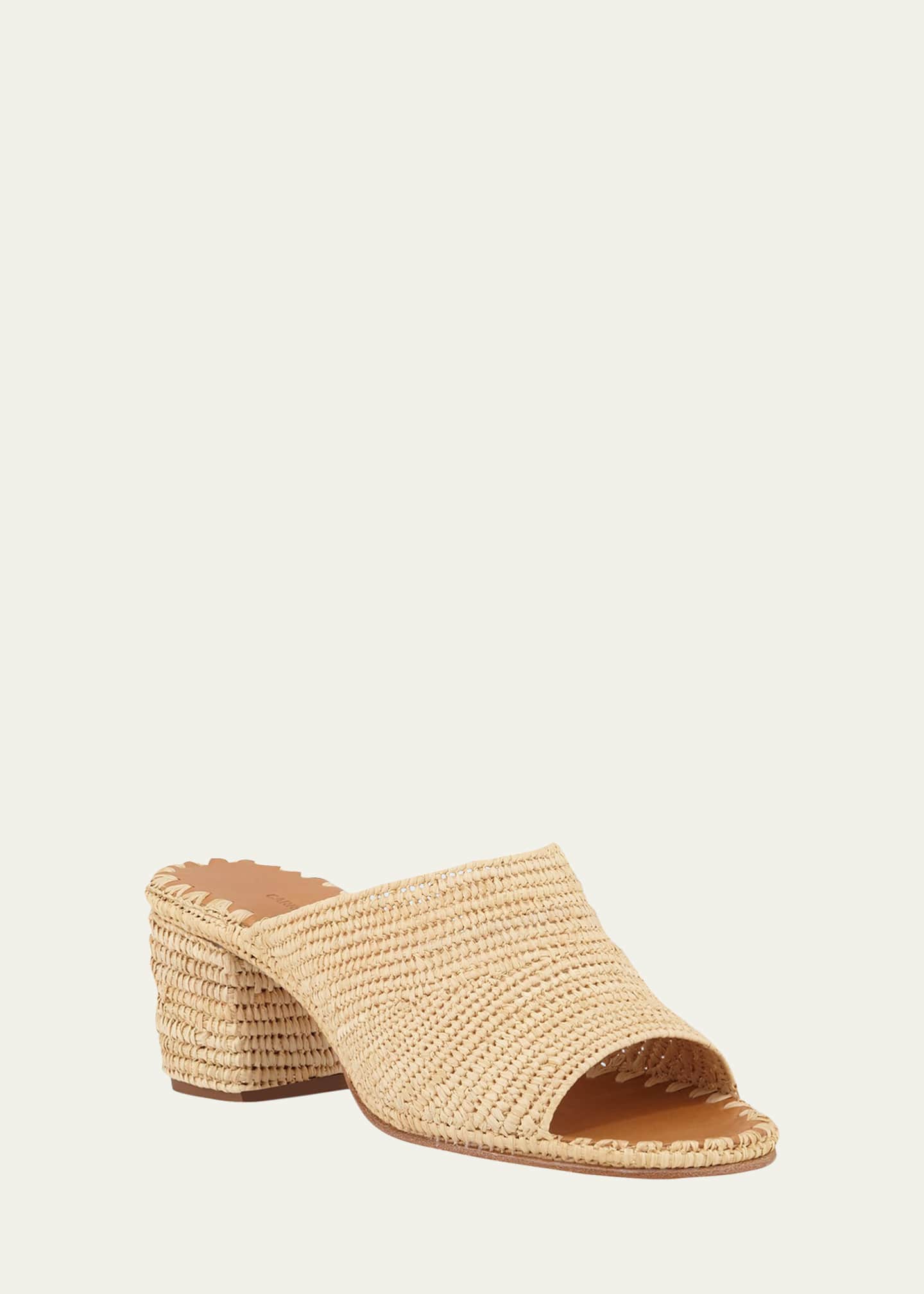 Carrie Forbes Rama Woven Raffia Slide Sandals Image 2 of 3