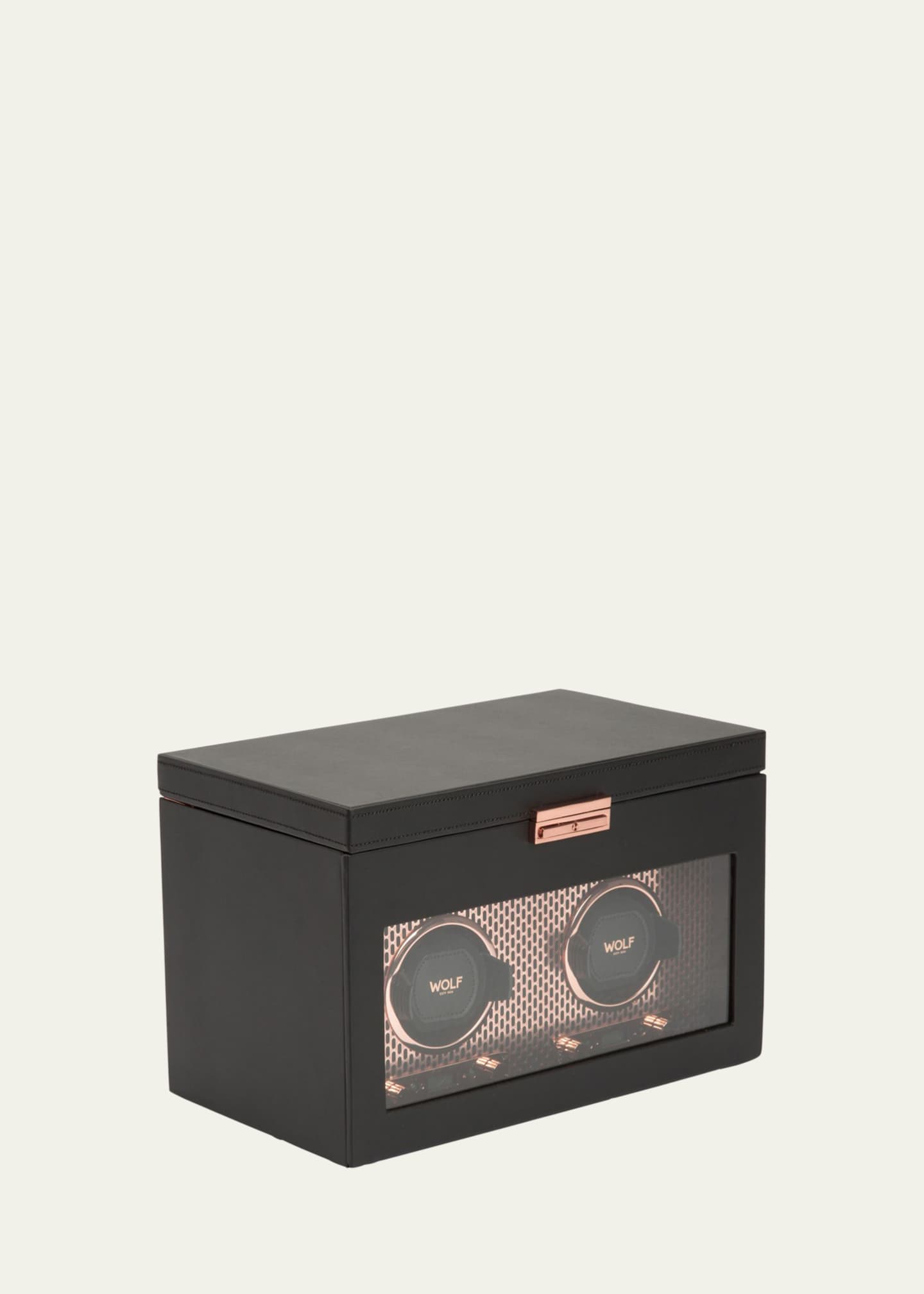 WOLF Axis Double Watch Winder with Storage