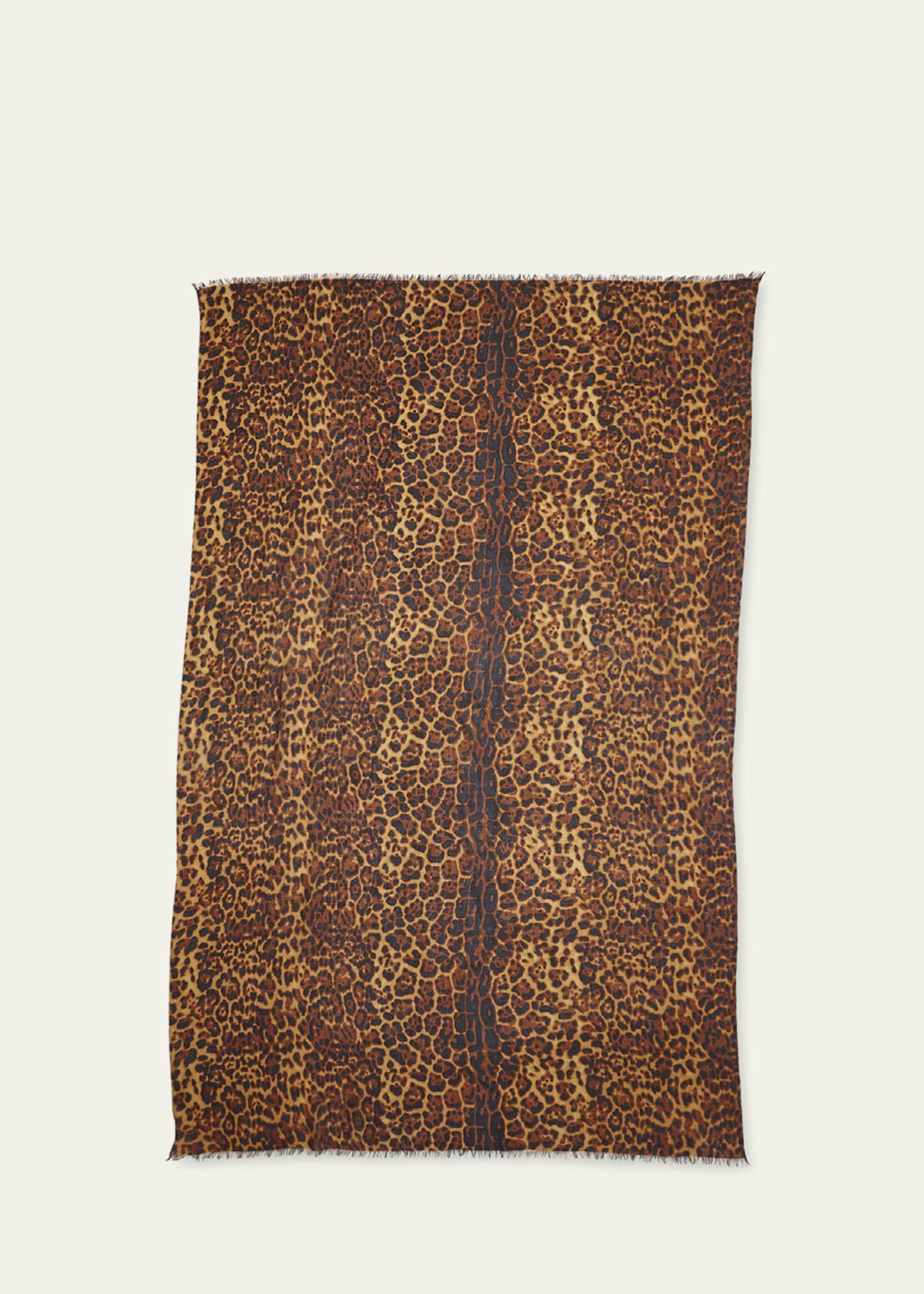 Brown Leopard Print Scarf