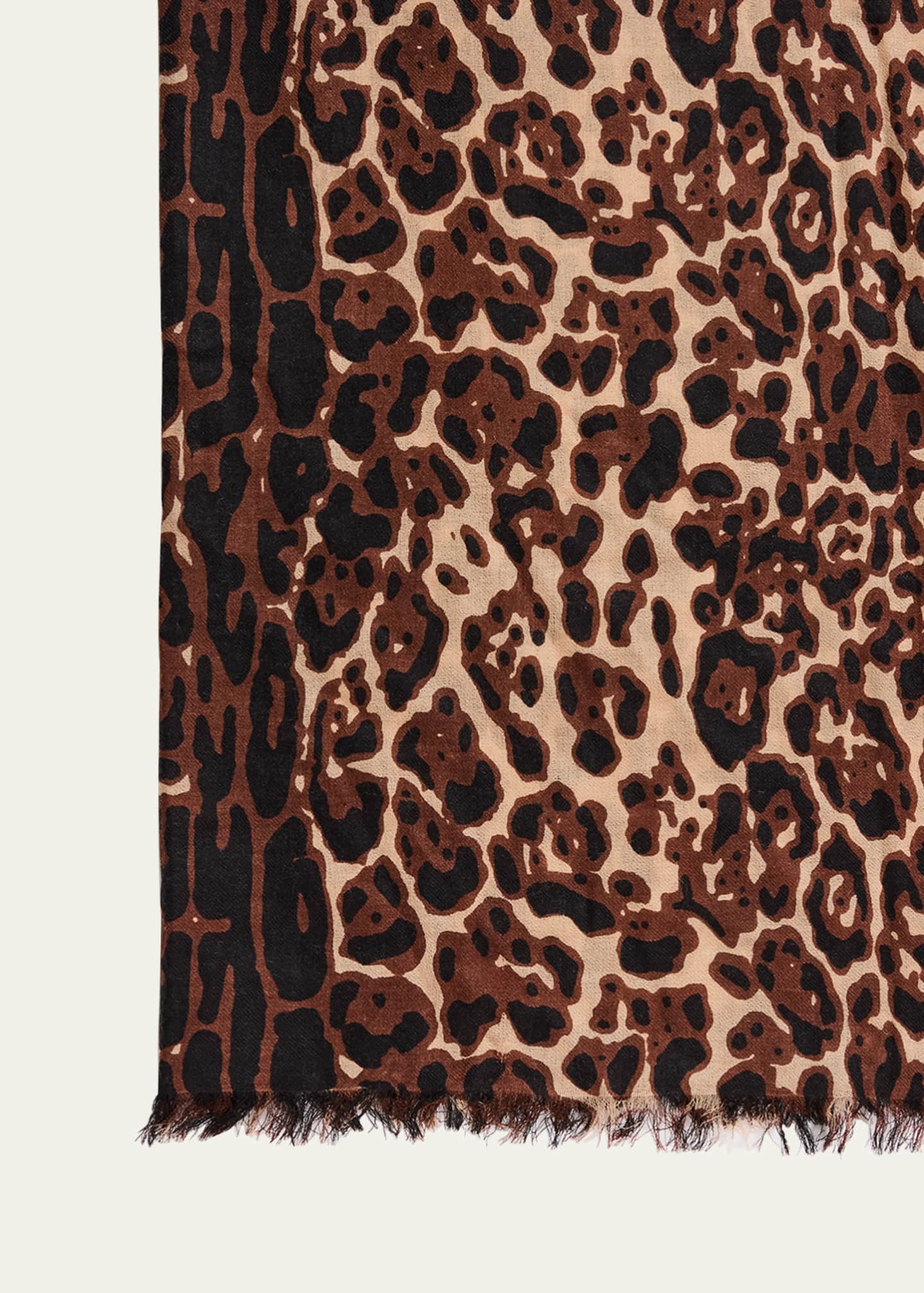 Sofia Cashmere Lightweight Cashmere Leopard-Print Scarf Image 4 of 4