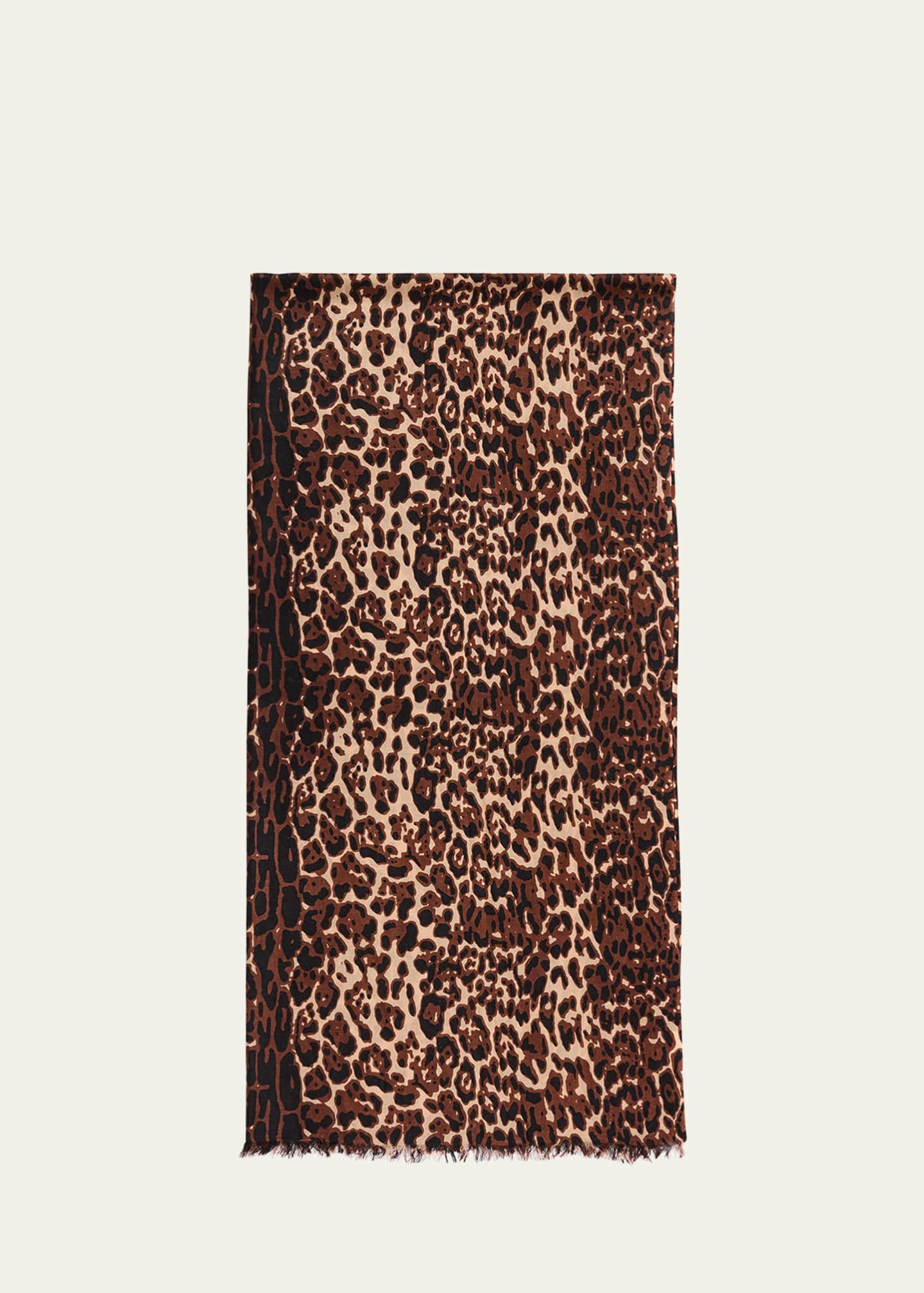 Sofia Cashmere Lightweight Cashmere Leopard-Print Scarf Image 1 of 4
