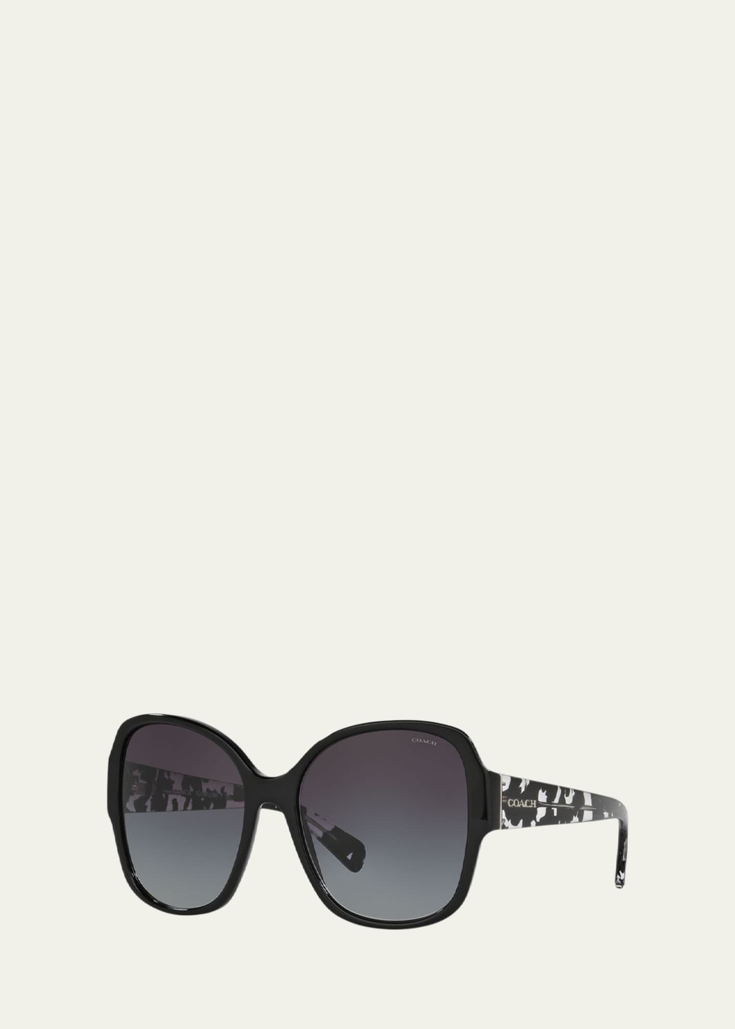 Coach Butterfly Sunglasses w Speckled Transparent Arms Bergdorf