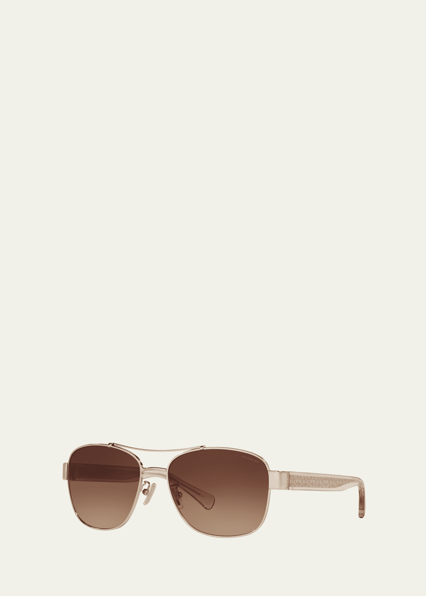 Coach Metal Acetate Aviator Sunglasses w Logo Arms