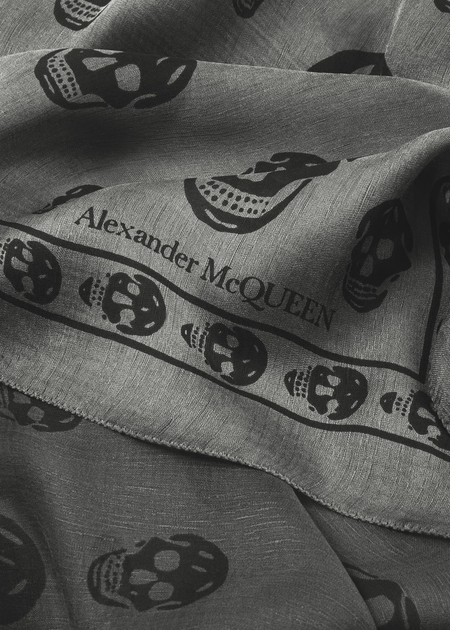 McQueen Silk Chiffon Skull Scarf Image 4 of 4