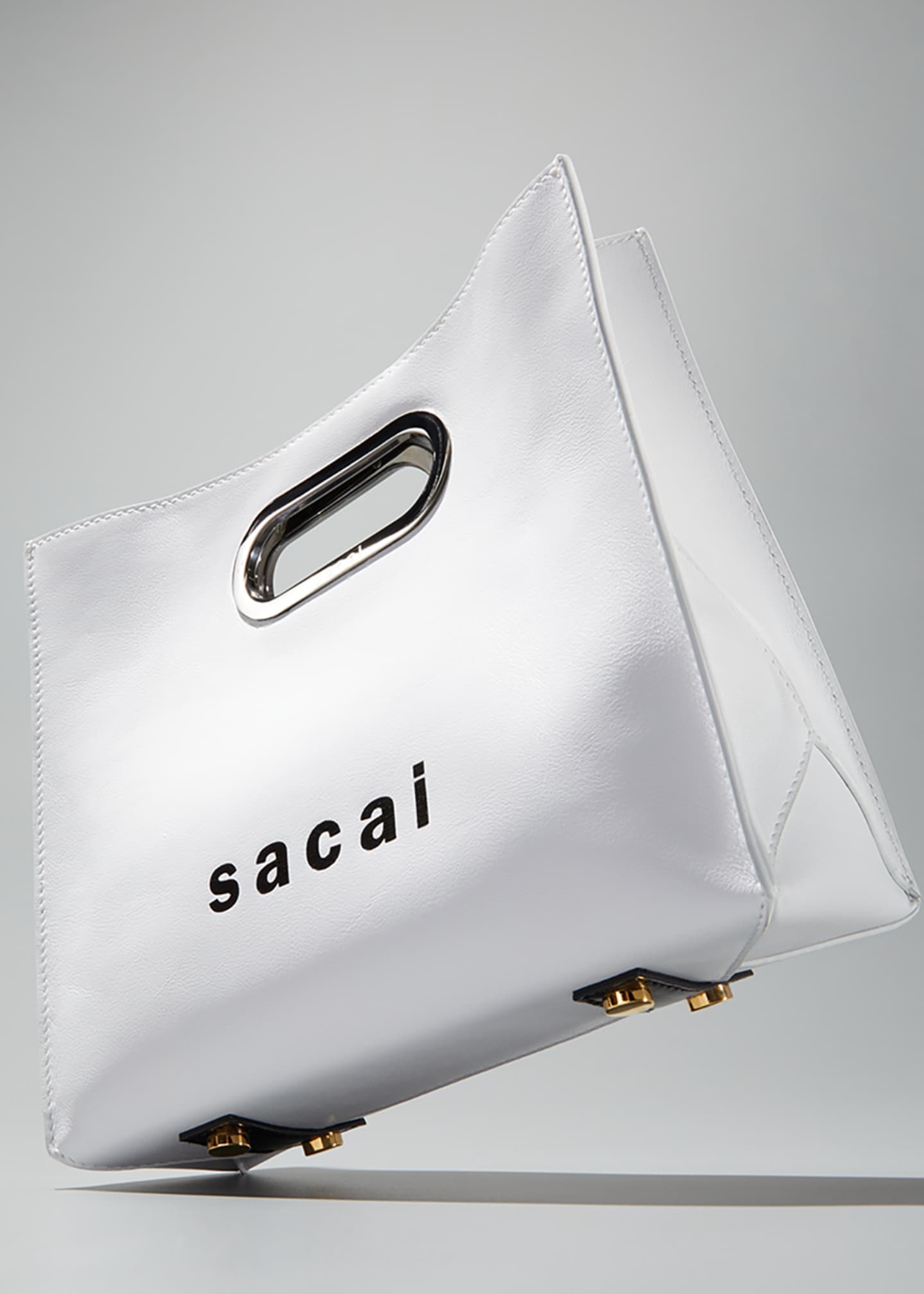 SACAI Small Leather Shopper Tote Bag