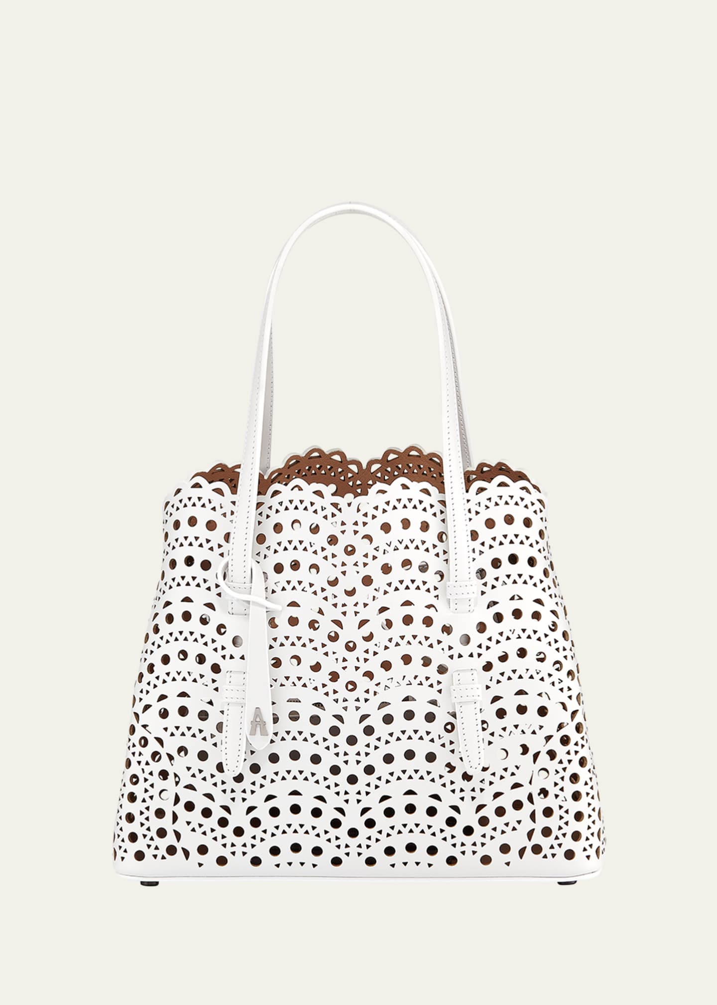 ALAIA Mina 25 Tote Bag in Vienne Wave Perforated Leather