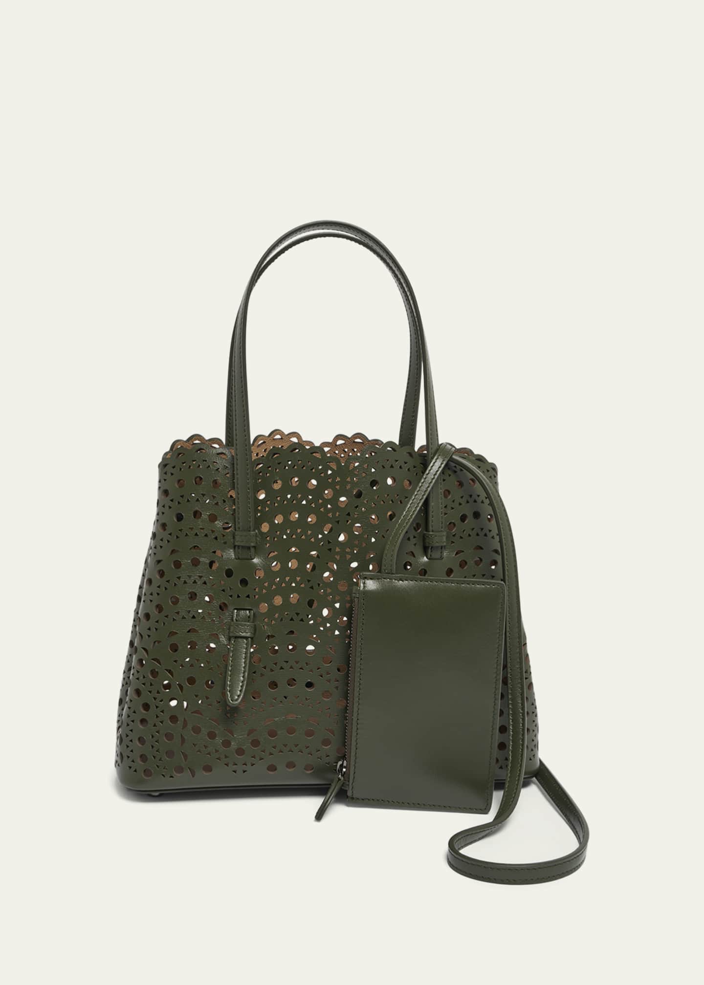 ALAIA Mina 25 Tote Bag in Vienne Wave Perforated Leather Image 6 of 6