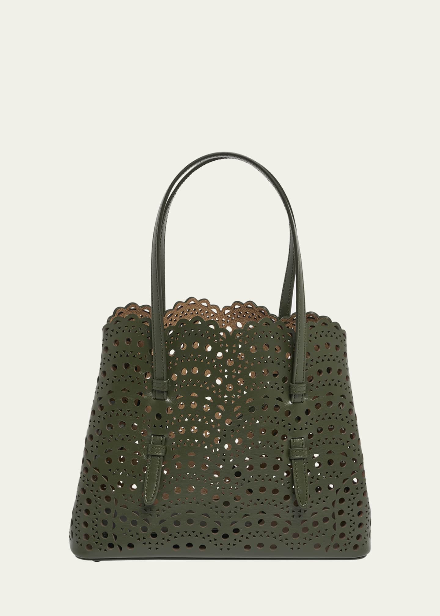 ALAIA Mina 25 Tote Bag in Vienne Wave Perforated Leather Image 1 of 6