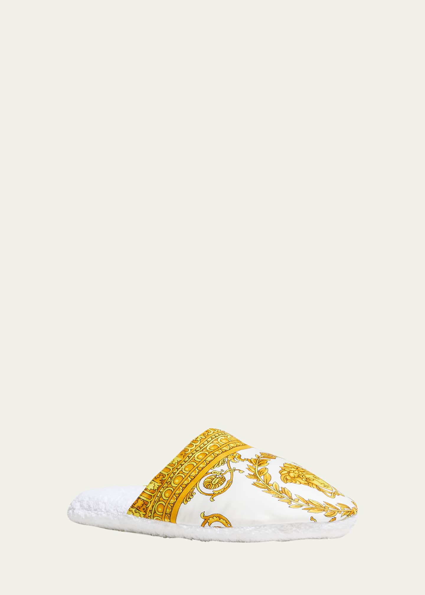 Versace Men's Barocco-Print Mule Slippers - Bergdorf Goodman