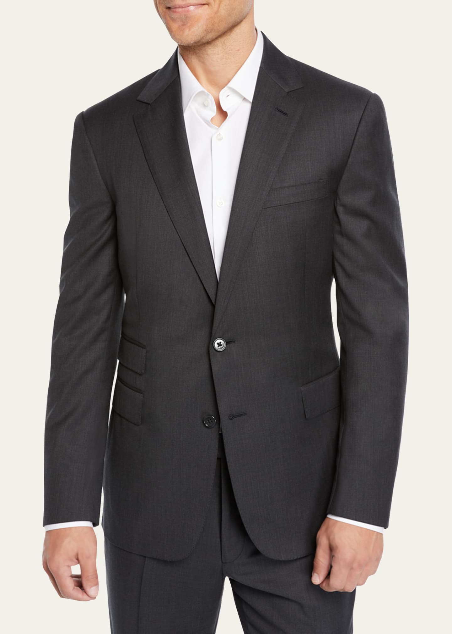 Ralph Lauren Purple Label Men's Two-Piece Basic Wool Suit Image 3 of 4