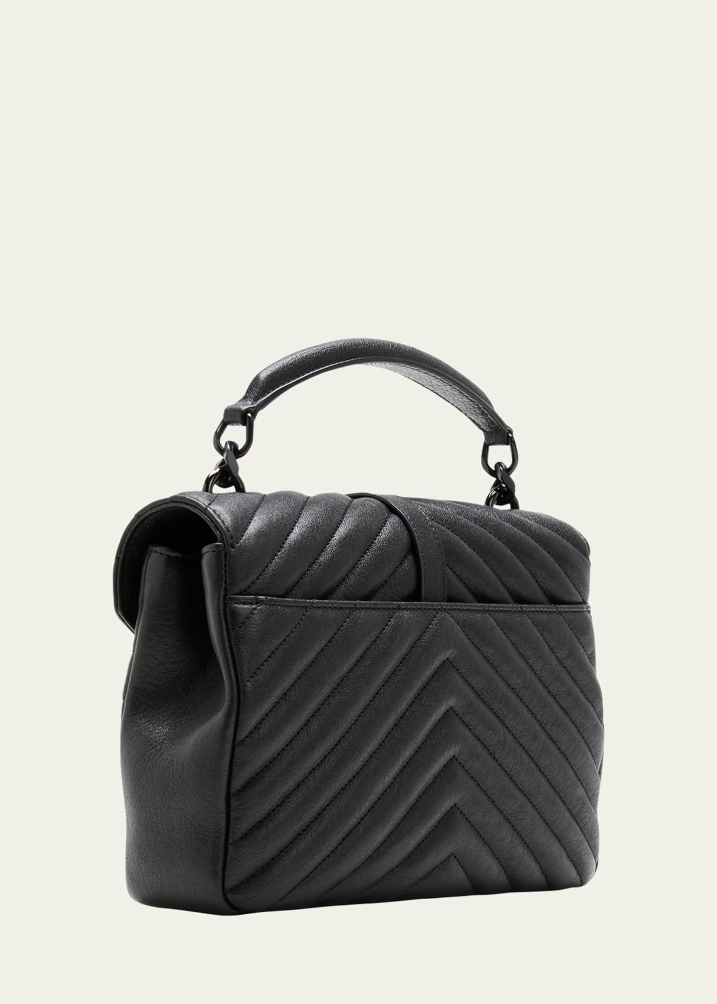 Sulpice Medium YSL Monogram Leather Triple V-Flap Crossbody Bag