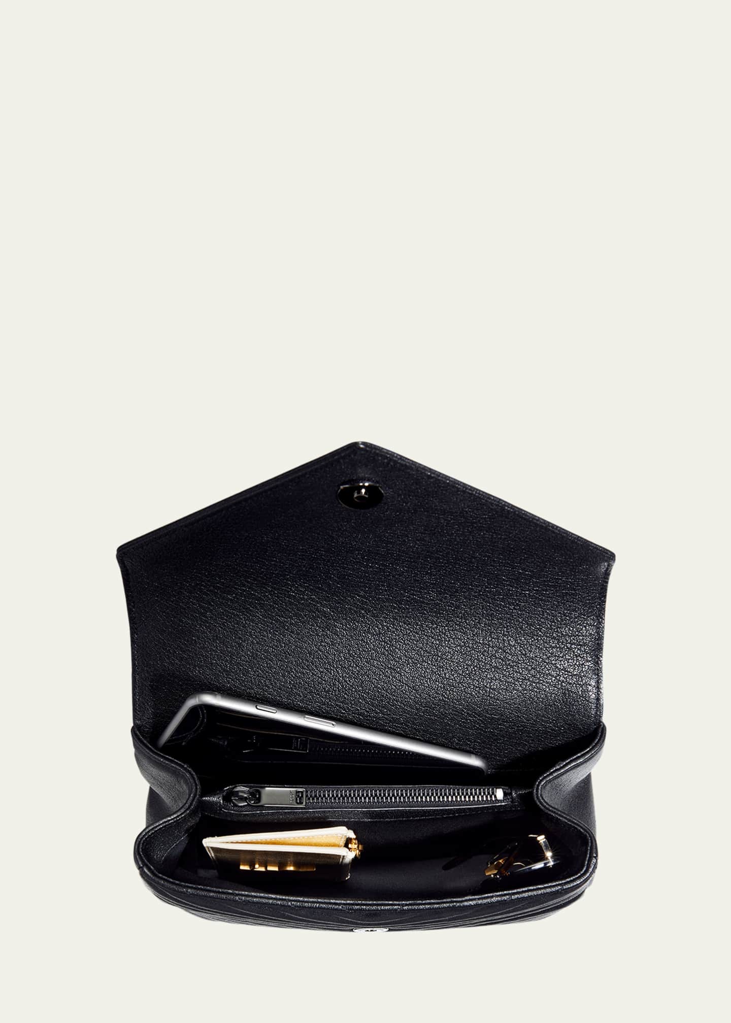 Medium college quilted leather shoulder bag shop