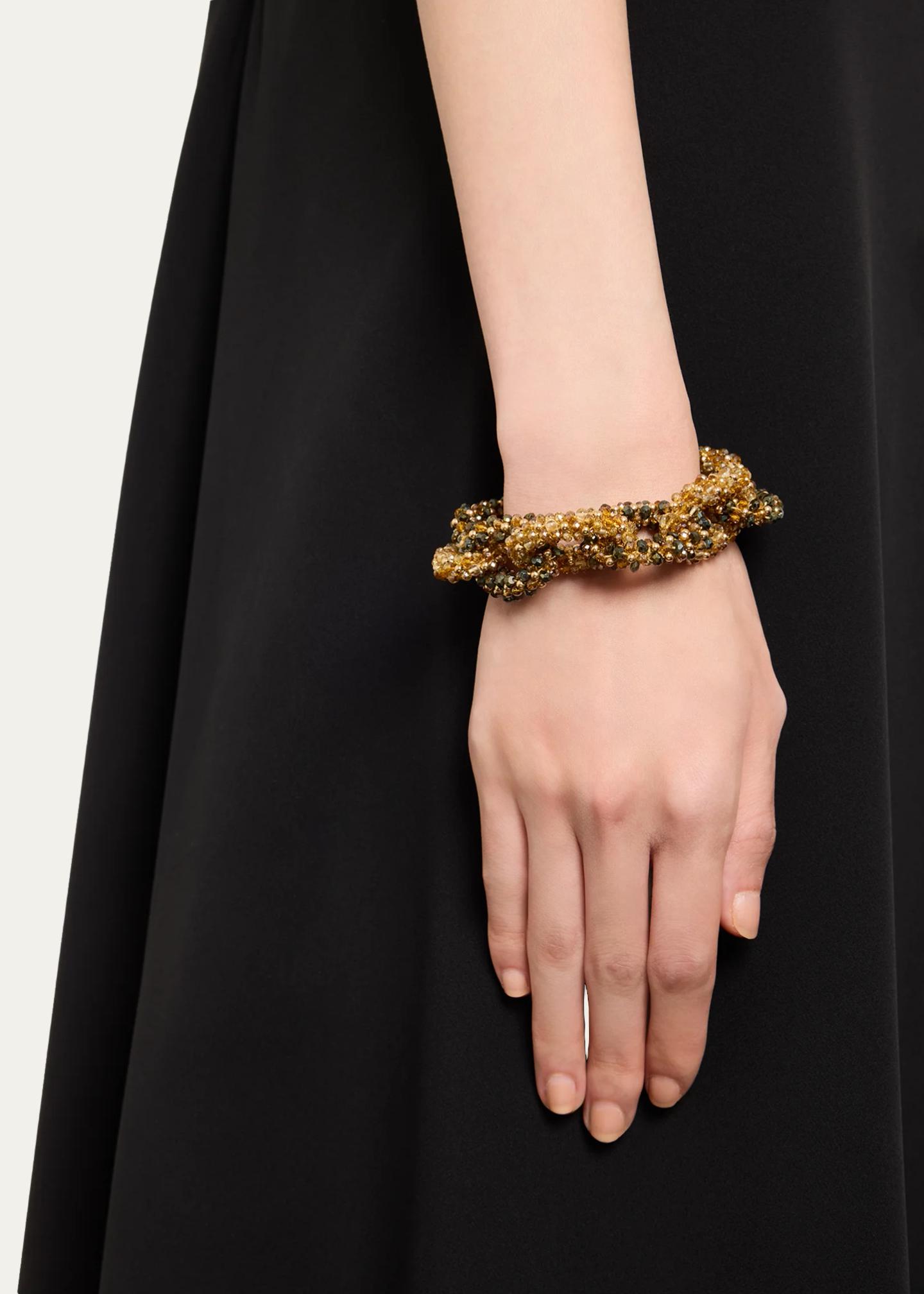 Meredith Frederick Elsa Multi CZ and 14K Gold Faceted Link Bracelet ...