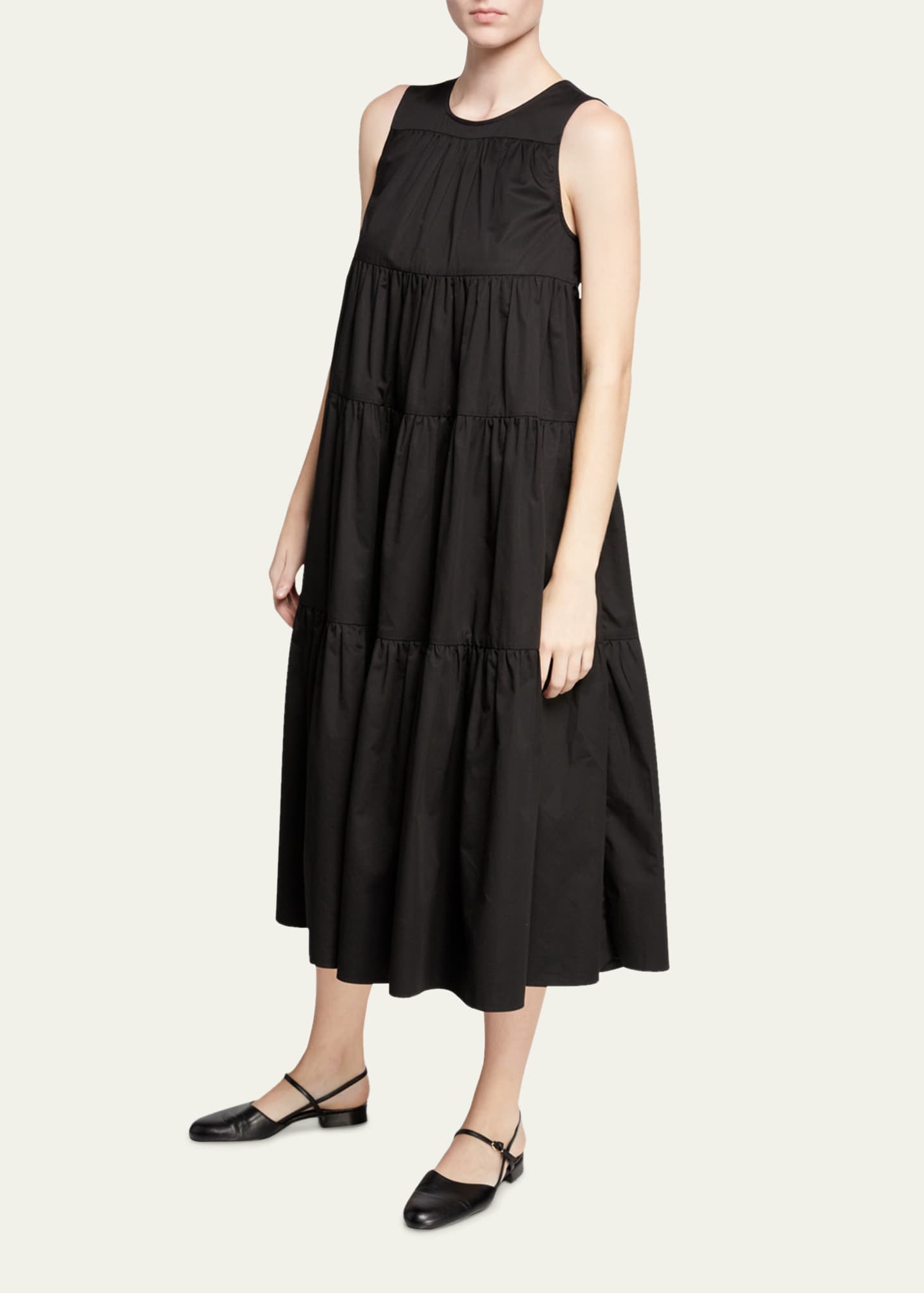 Co Sleeveless Tiered Cotton Dress