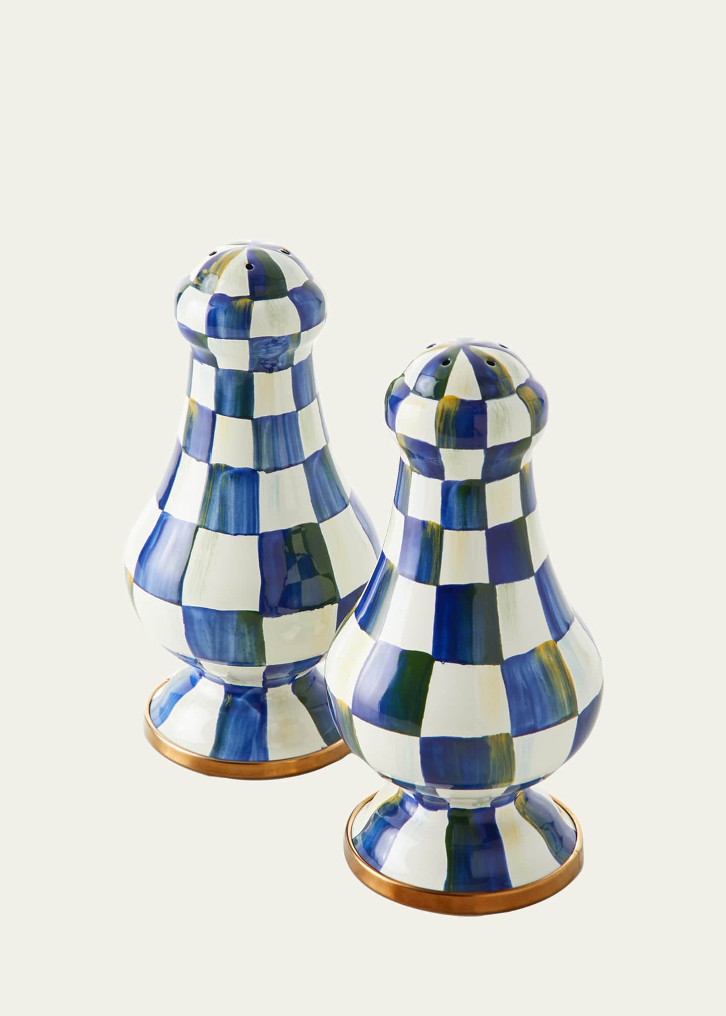 MacKenzie-Childs Royal Check Large Salt and Pepper Shakers