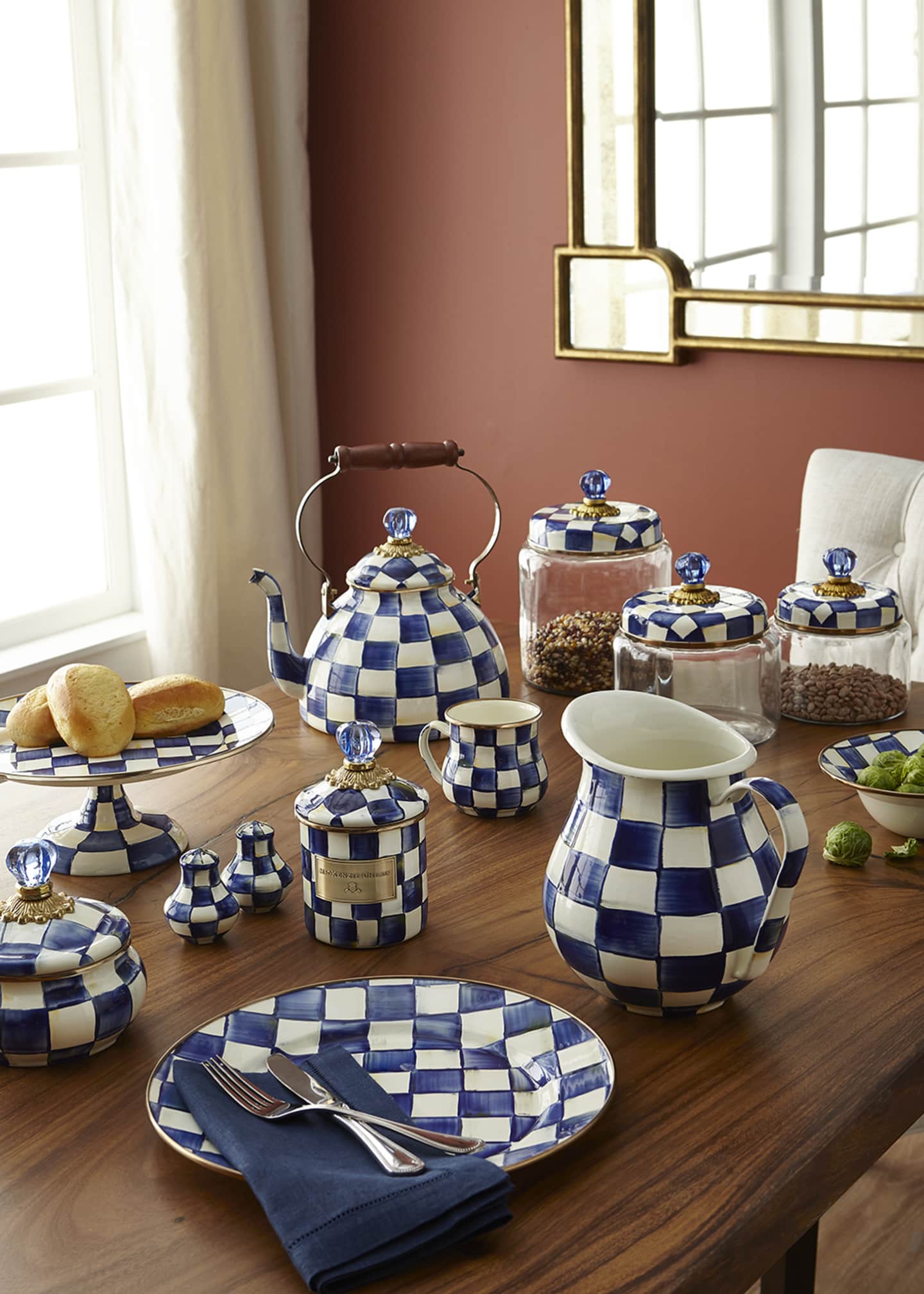 Checkered tea kettle top