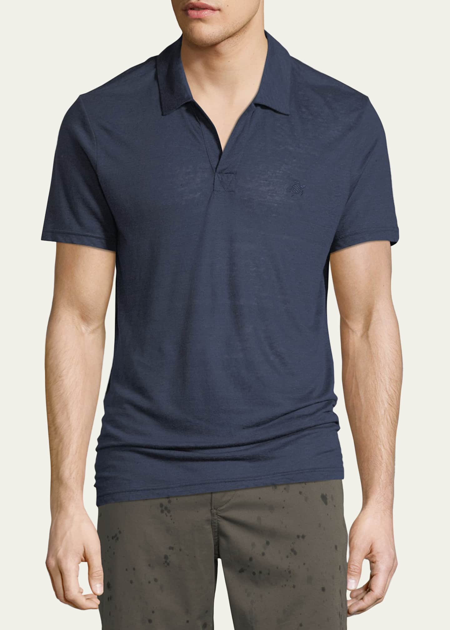 Vilebrequin Men's Pyramid Linen Polo Shirt Image 4 of 5