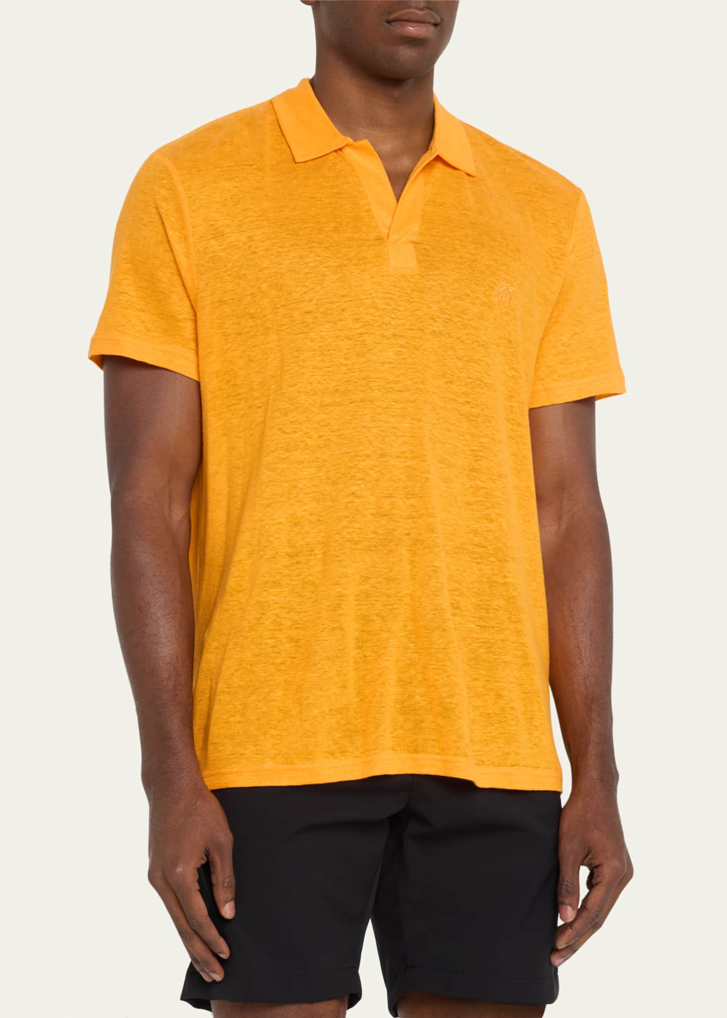 Vilebrequin Men's Pyramid Linen Polo Shirt Image 4 of 5