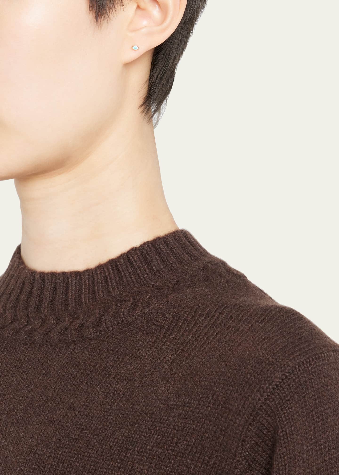 Sydney Evan 14K Gold Enamel Evil Eye Stud Earring, Single Bergdorf