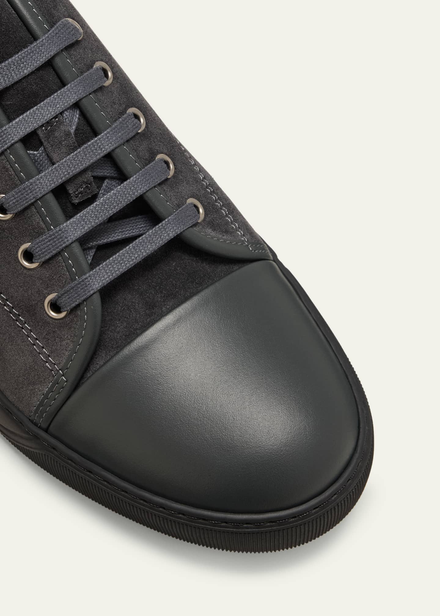 Lanvin Men s Matte Cap Toe Low Top Sneakers Bergdorf Goodman