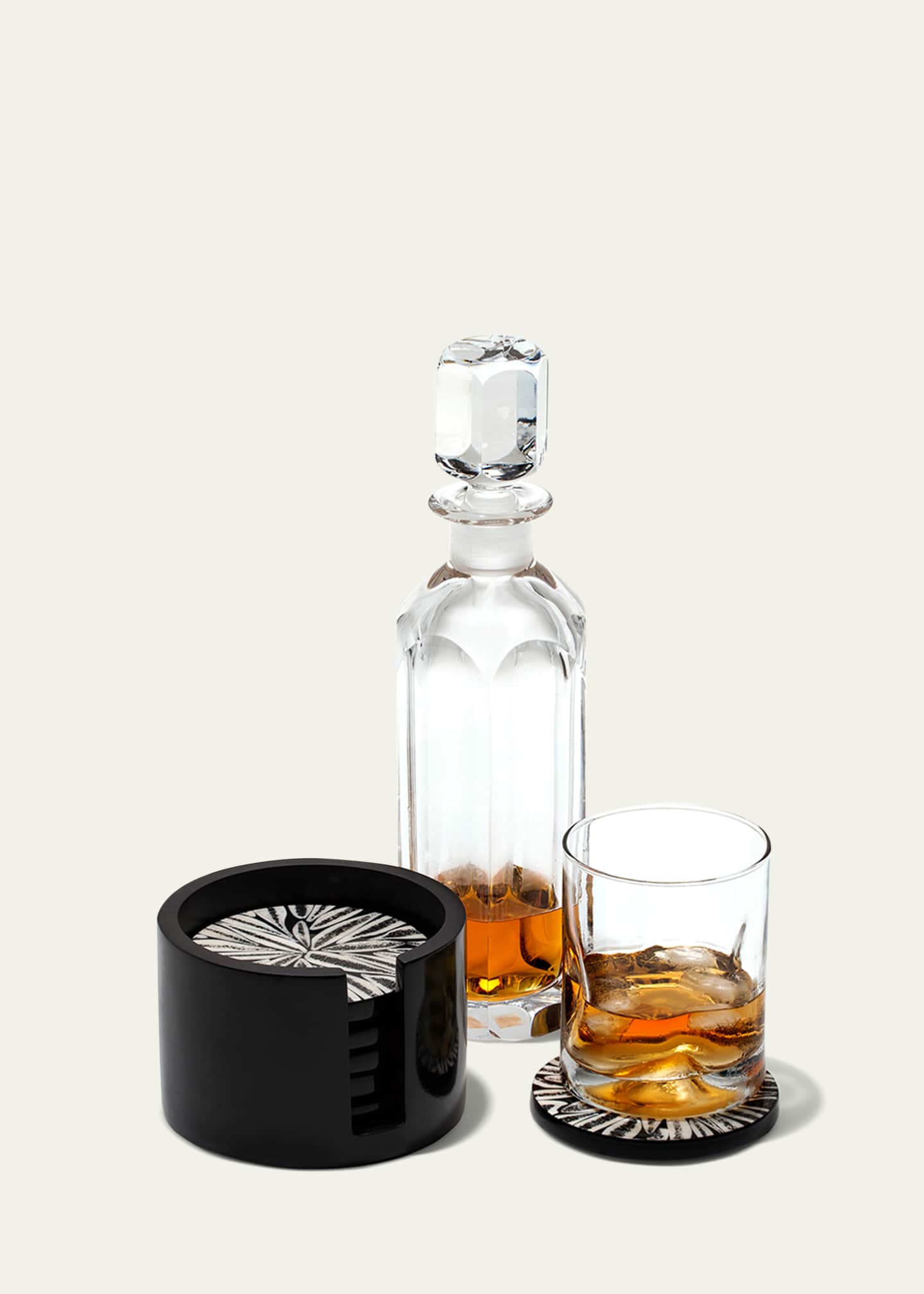 LADORADA Almendro Coaster Set, Black Image 2 of 2