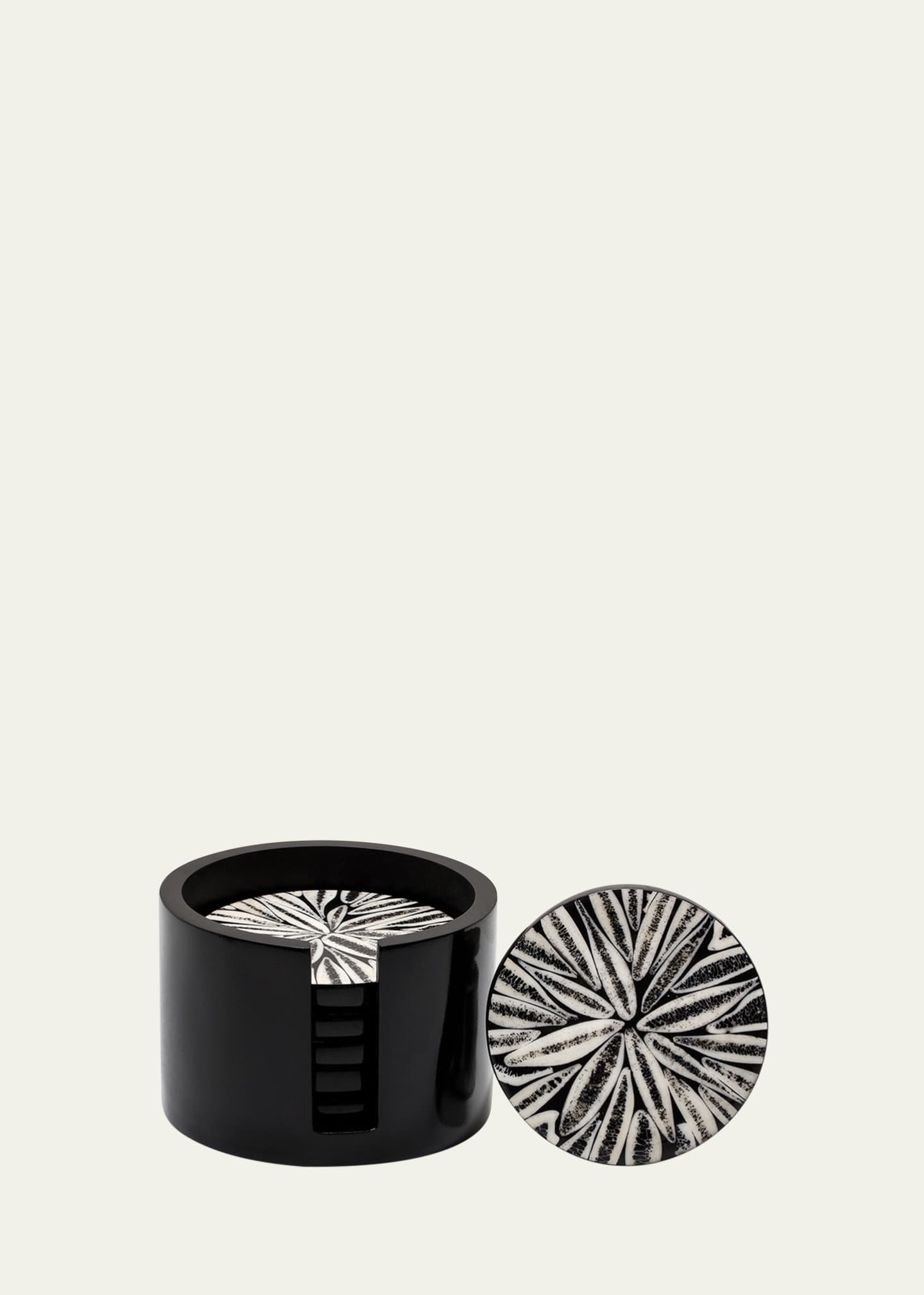 LADORADA Almendro Coaster Set, Black Image 1 of 2