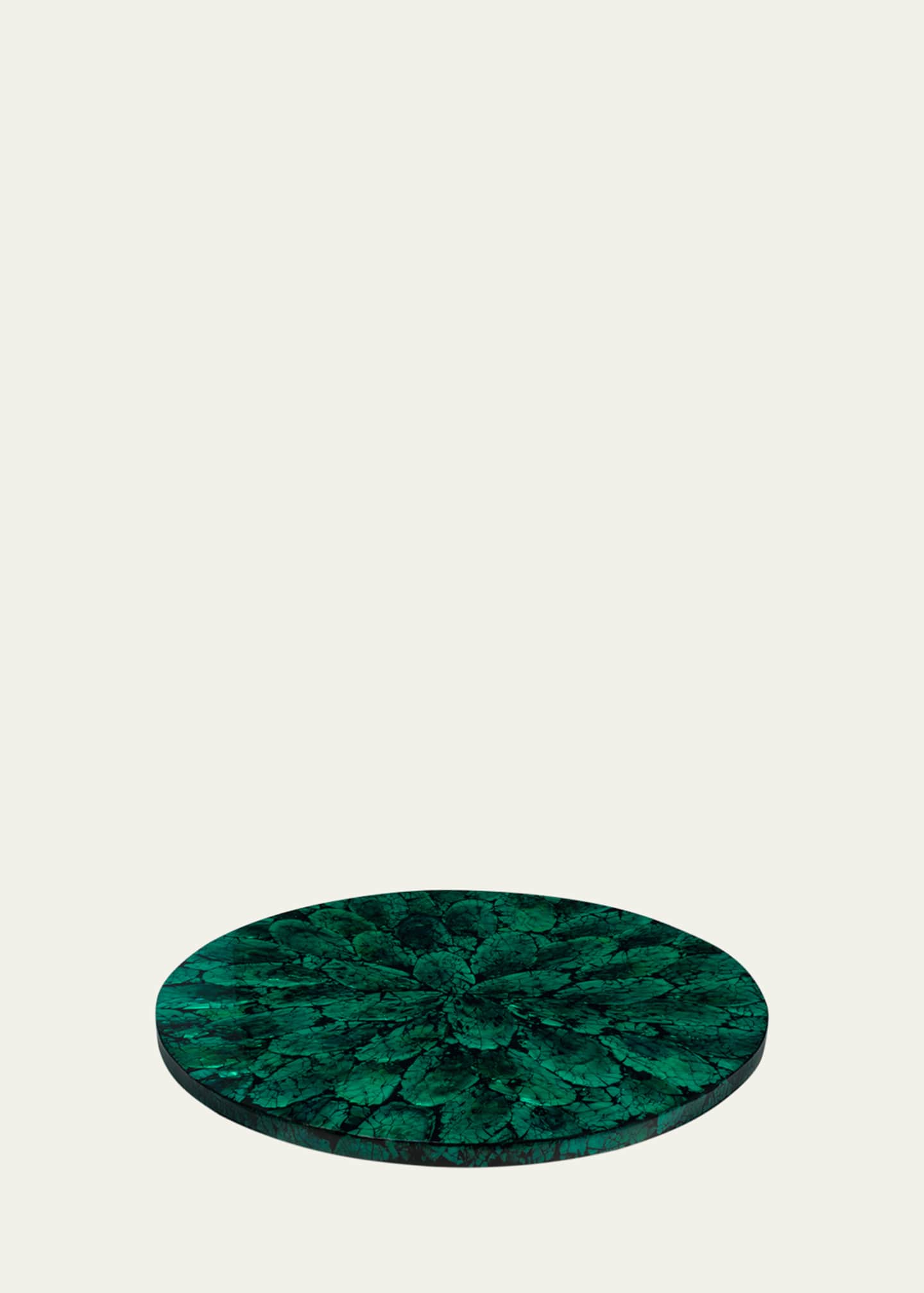LADORADA Mother of Pearl Revolving Tray, Green Image 1 of 2