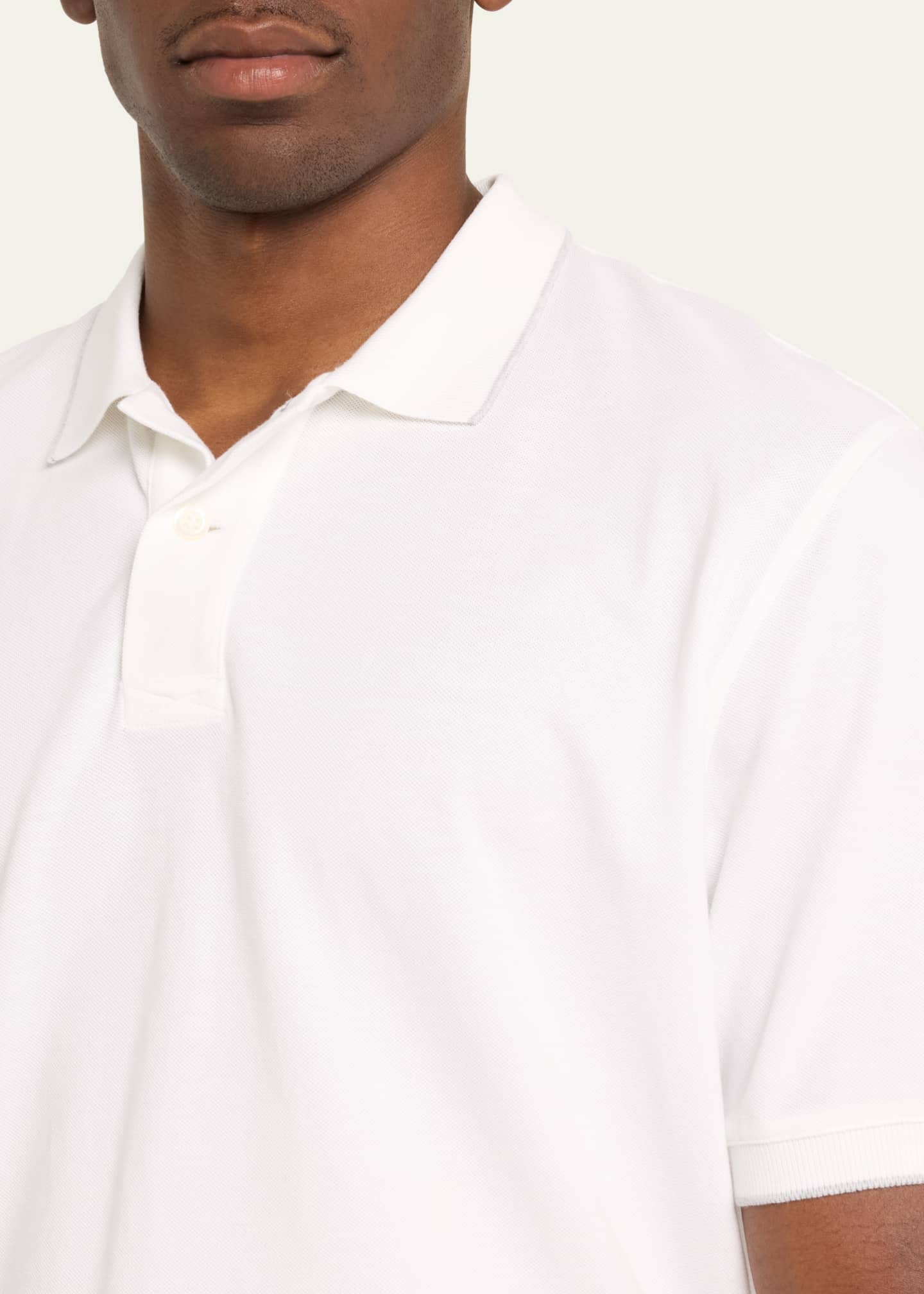 Brunello Cucinelli Men's Solid Pique Polo Shirt Image 5 of 5