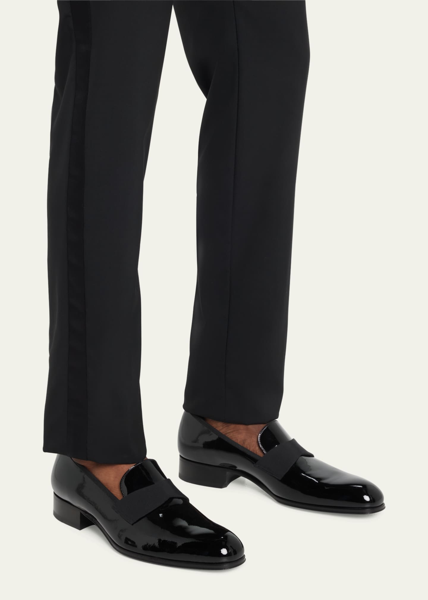 Tom Ford Bow-trimmed Patent-leather Loafers in Black for Men